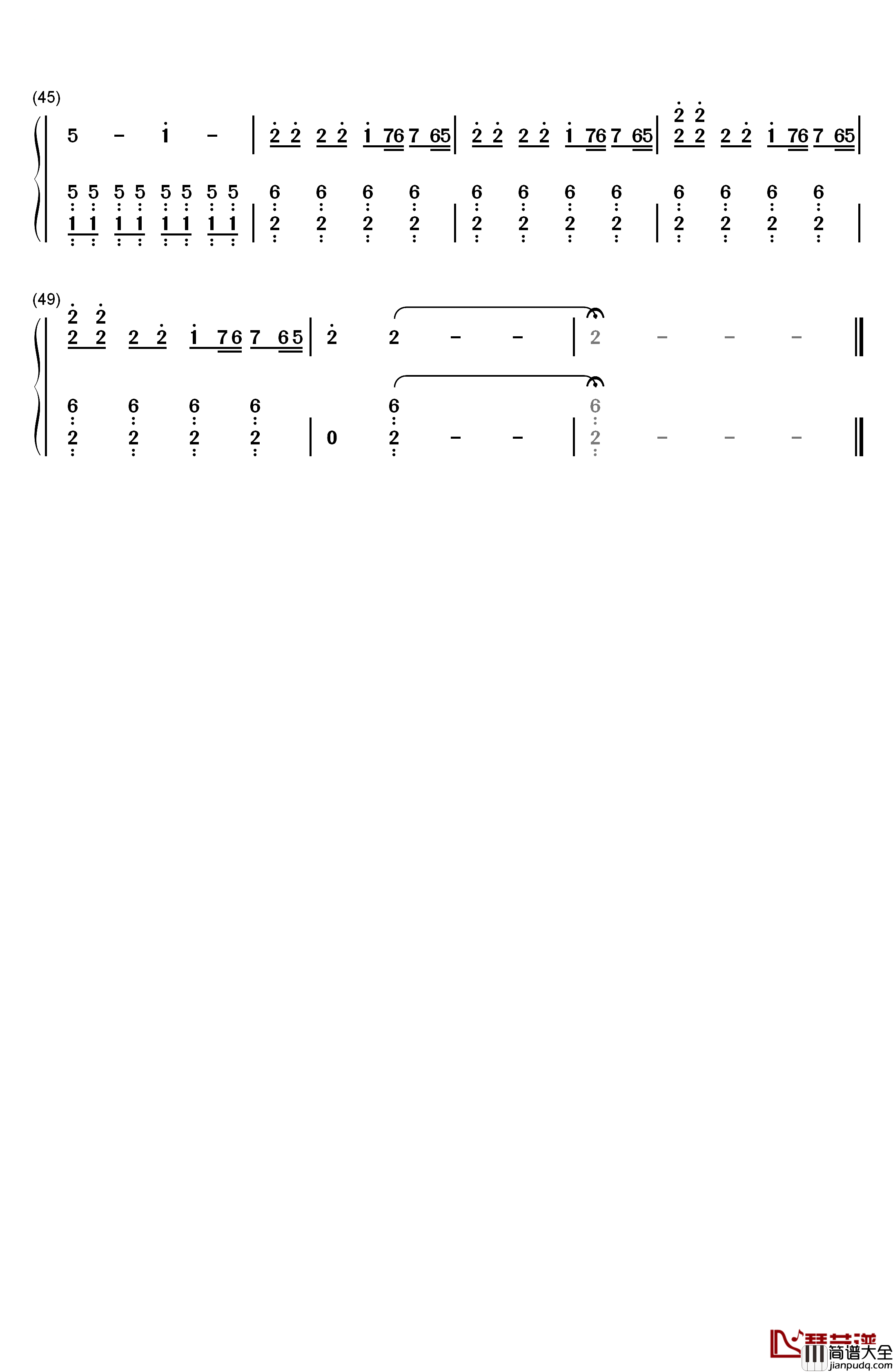 热き决闘者たち钢琴简谱_数字双手_光宗信吉
