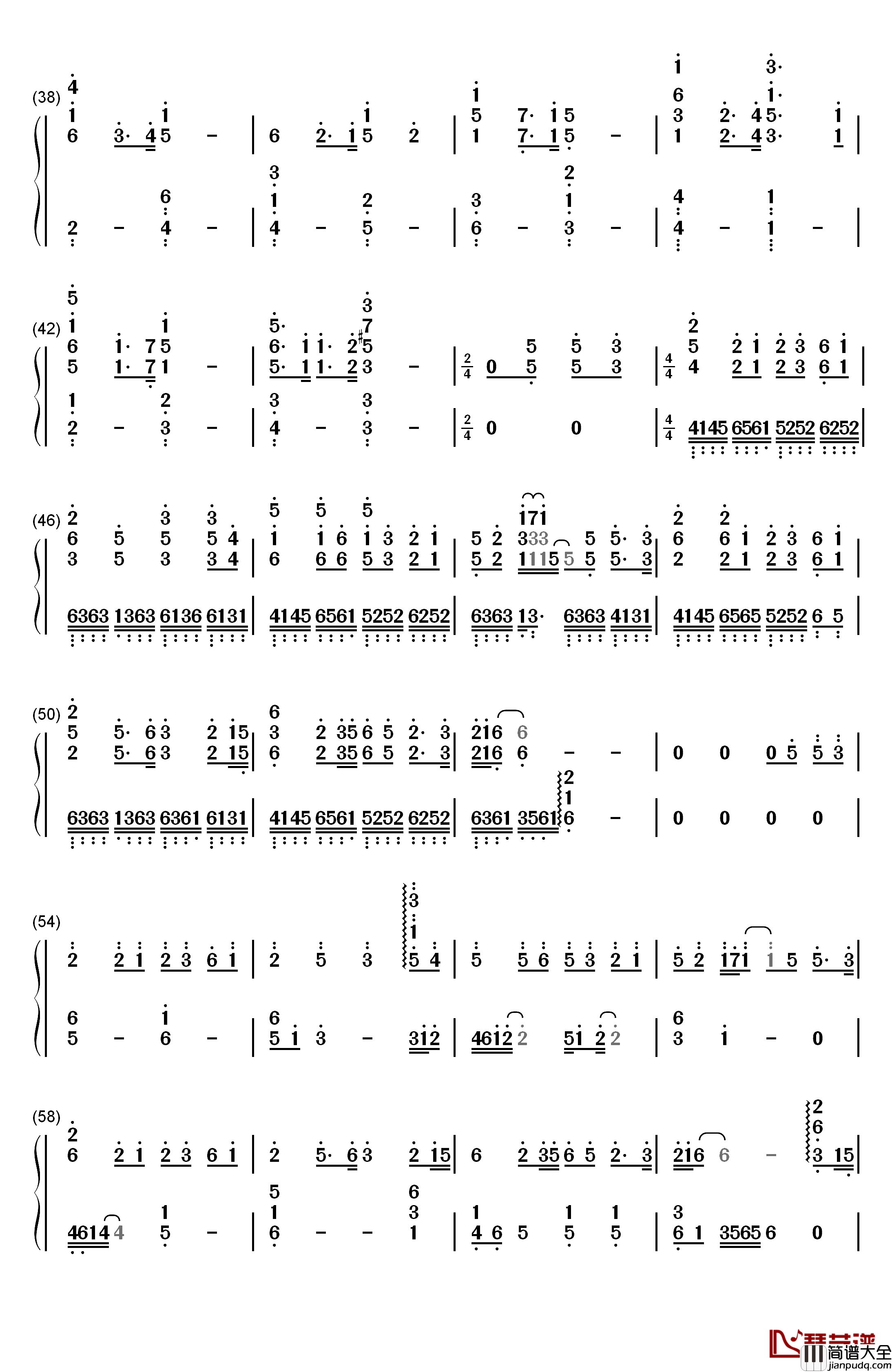 Aesthetic钢琴简谱_数字双手_关山蓝果
