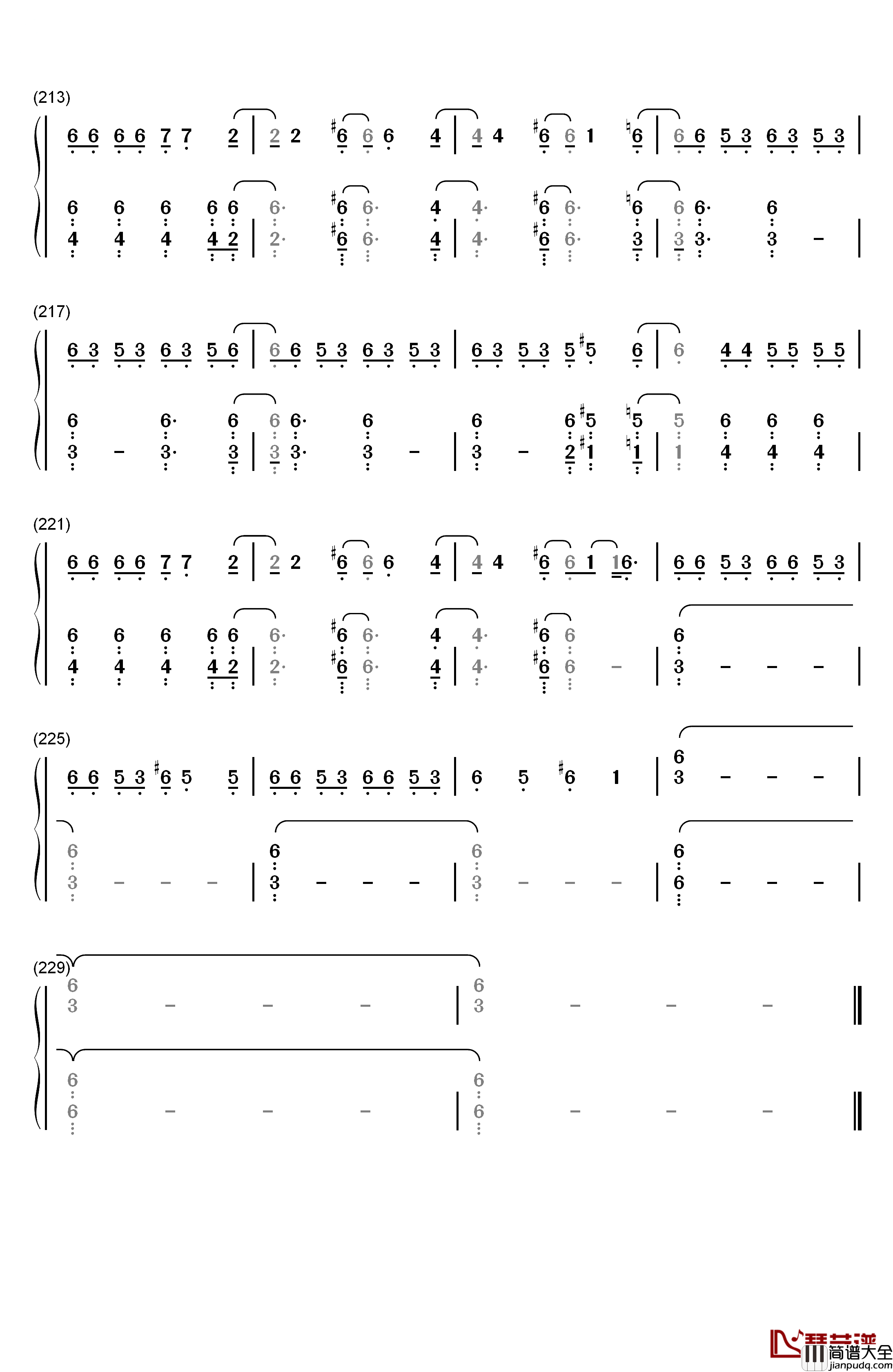 嘆きのリフレイン钢琴简谱_数字双手_末廣優里