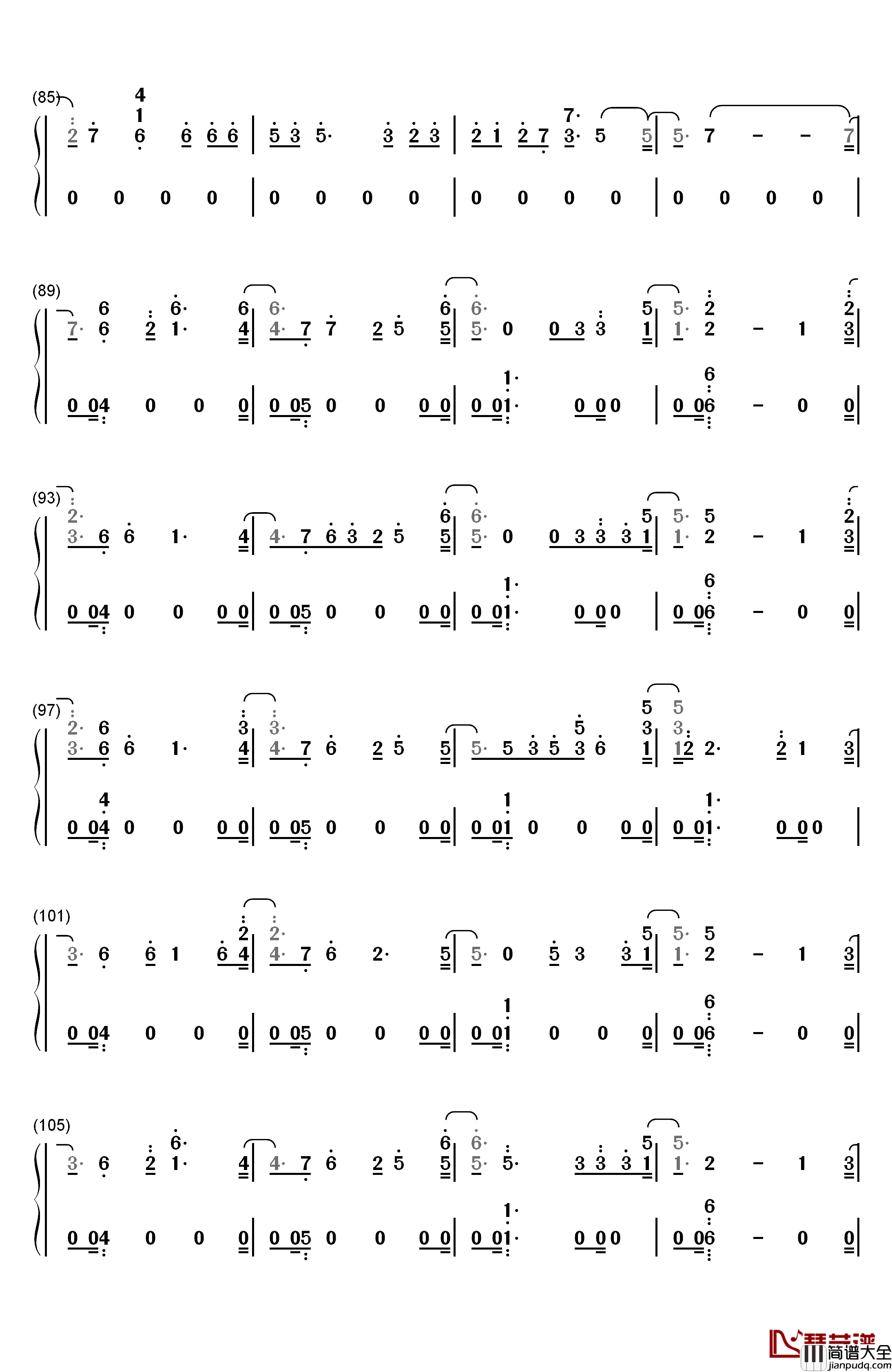 Don't_Dream_It's_Over钢琴简谱_数字双手_Crowded_House