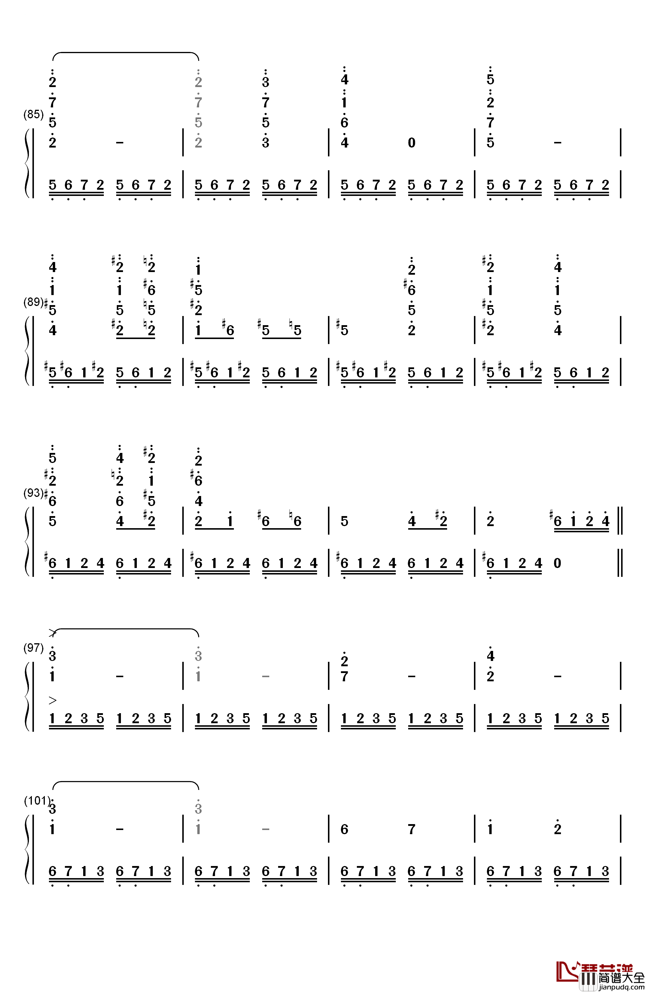 Prelude钢琴简谱_数字双手_植松伸夫
