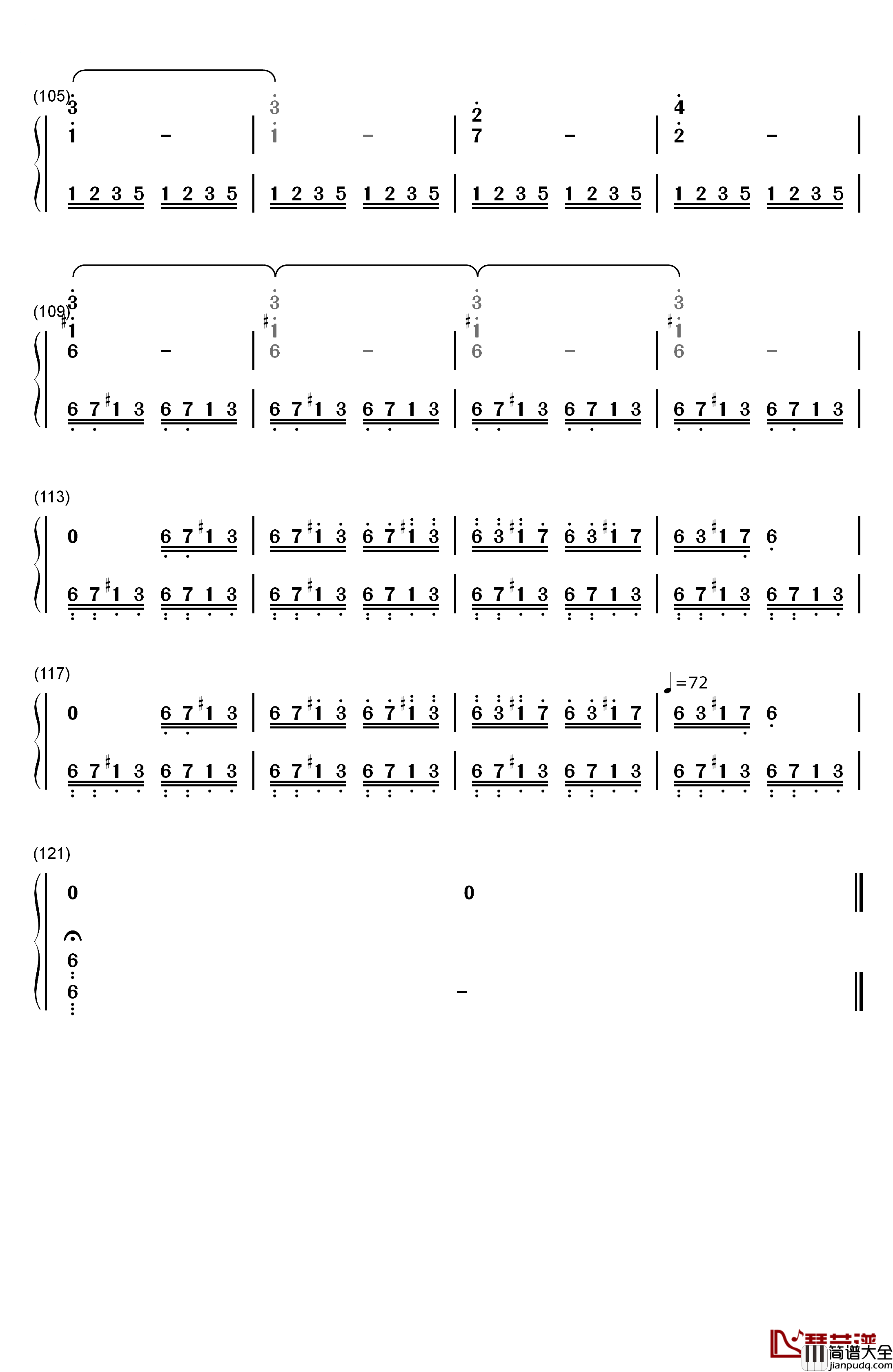 Prelude钢琴简谱_数字双手_植松伸夫