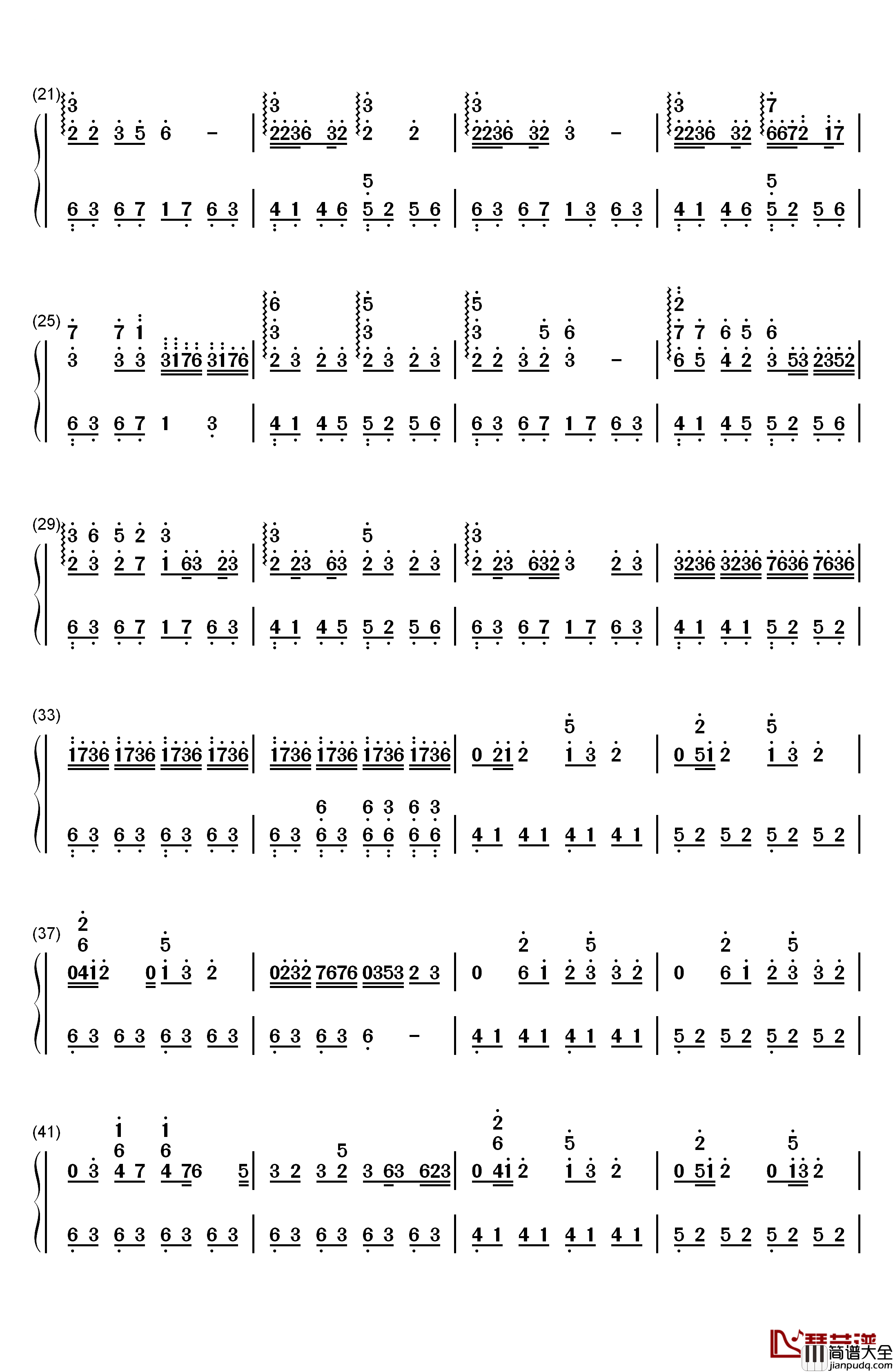 Luv_Letter钢琴简谱_数字双手_Dj_Okawari