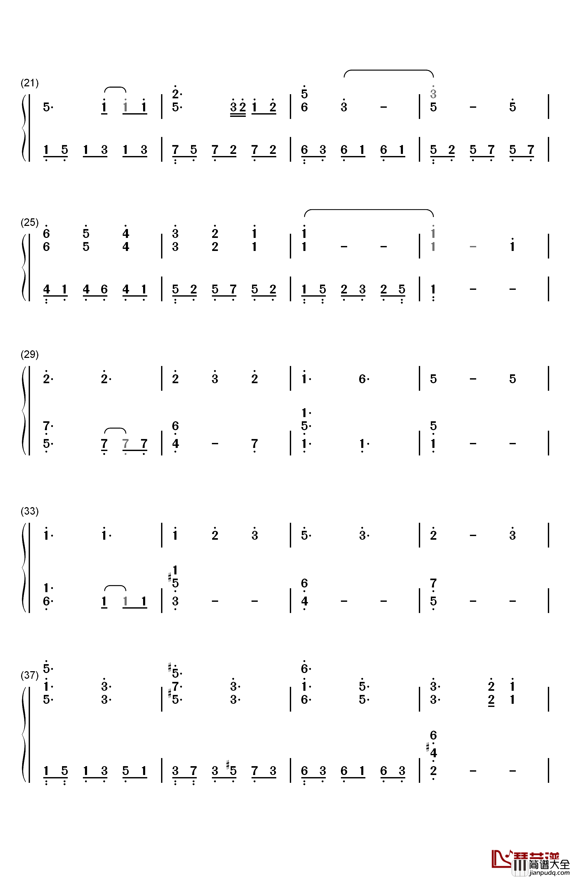弥先村钢琴简谱_数字双手_光田康典