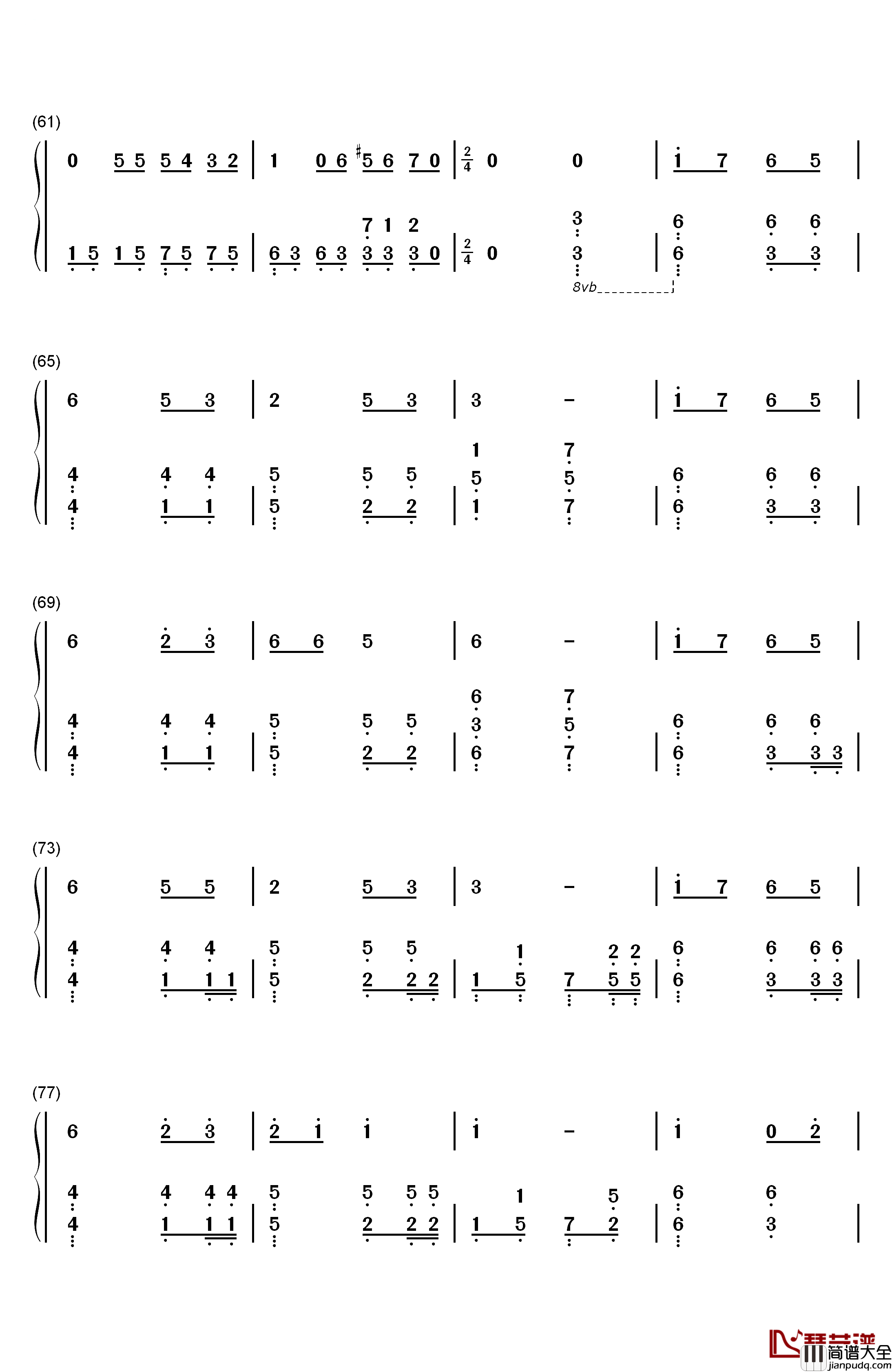 PLANET钢琴简谱_数字双手_ラムジ