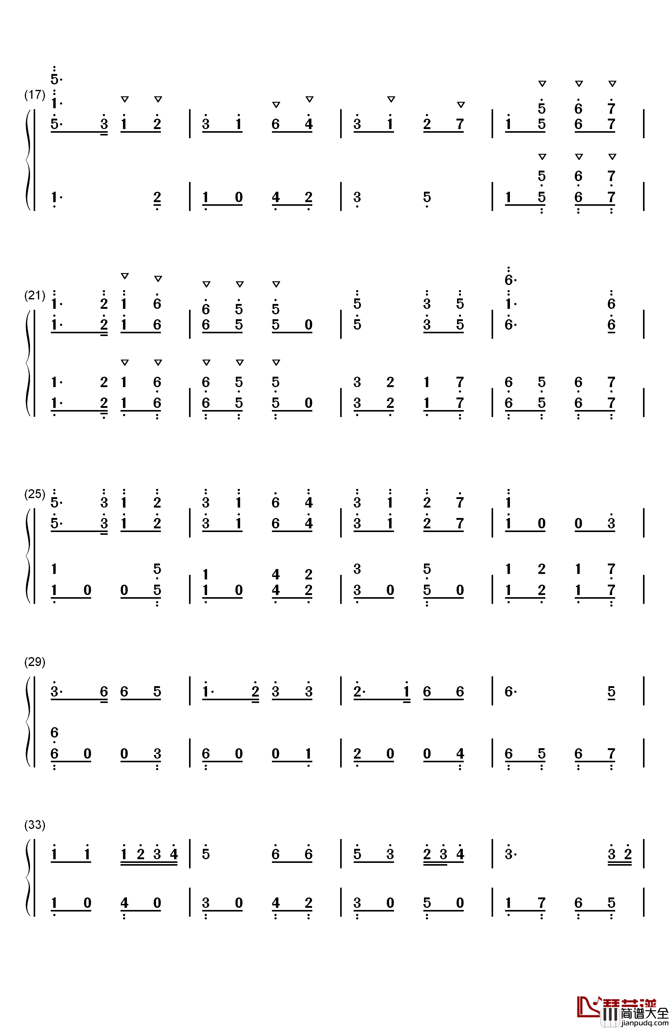 英国民歌组曲钢琴简谱_数字双手_沃恩·威廉斯