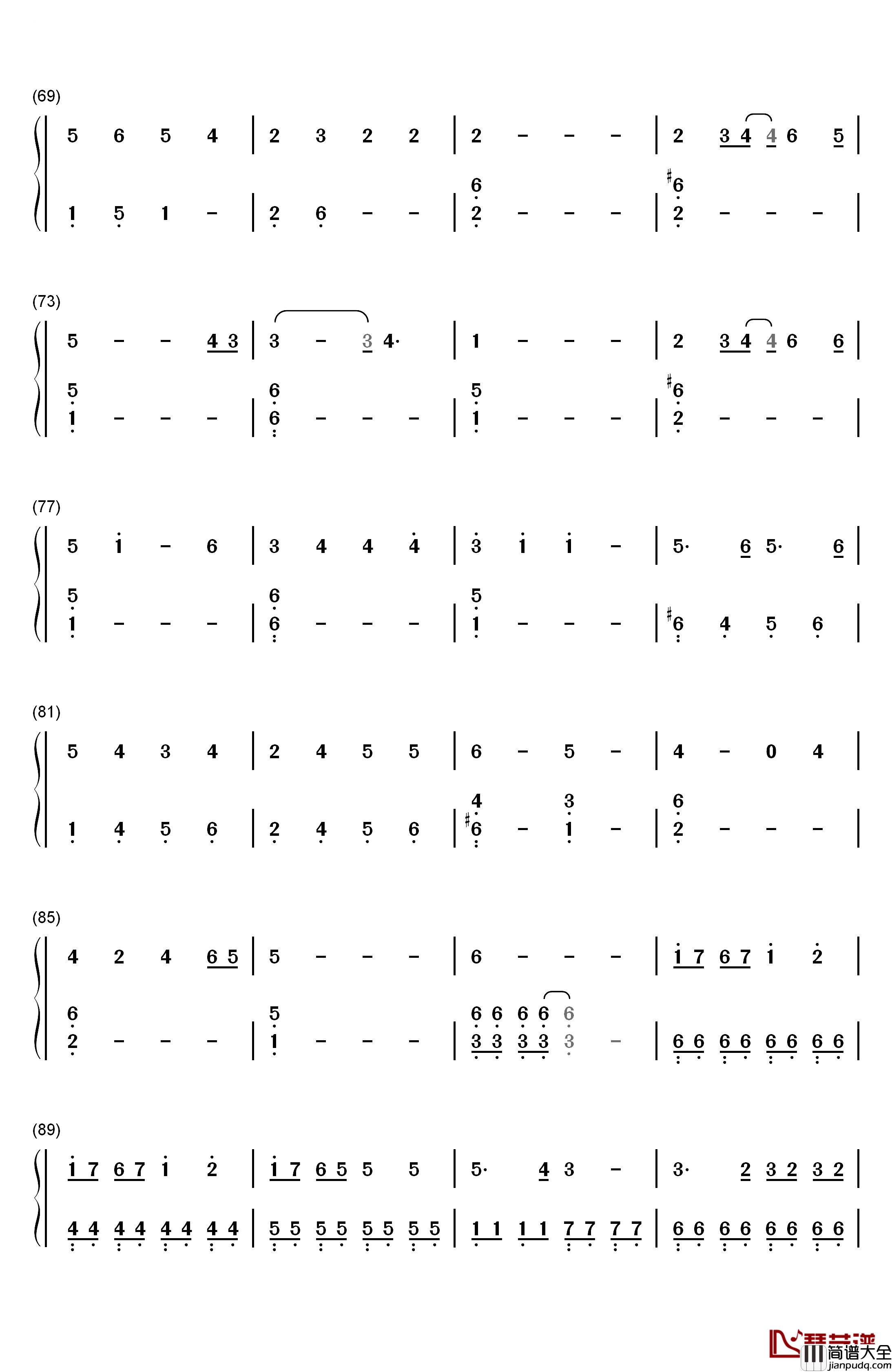 月と花束钢琴简谱_数字双手_さユり