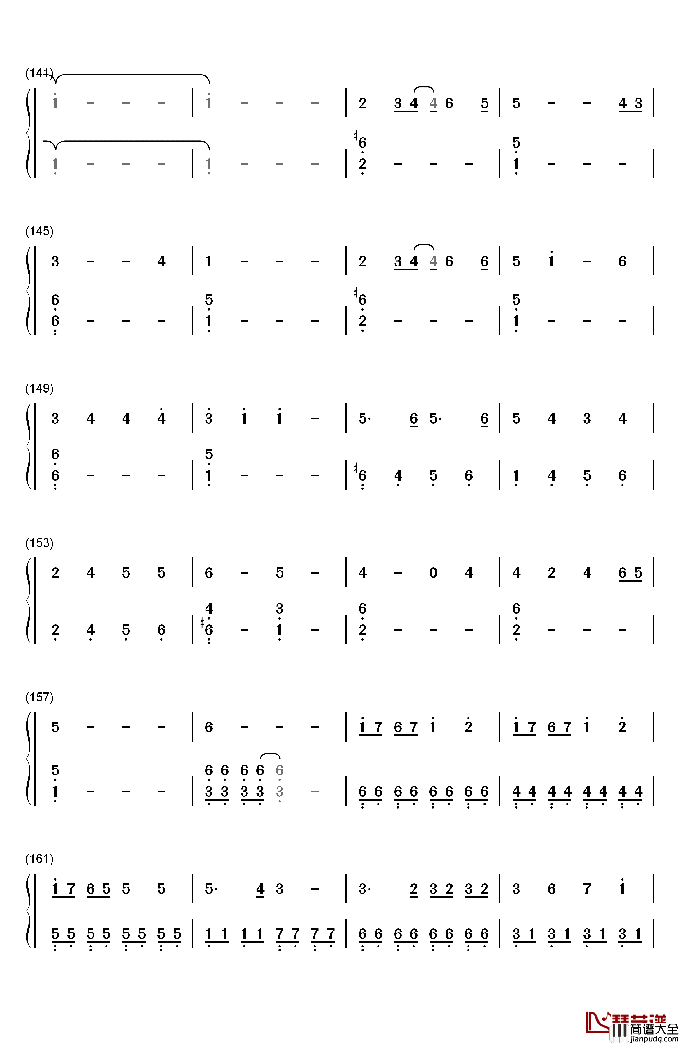 月と花束钢琴简谱_数字双手_さユり