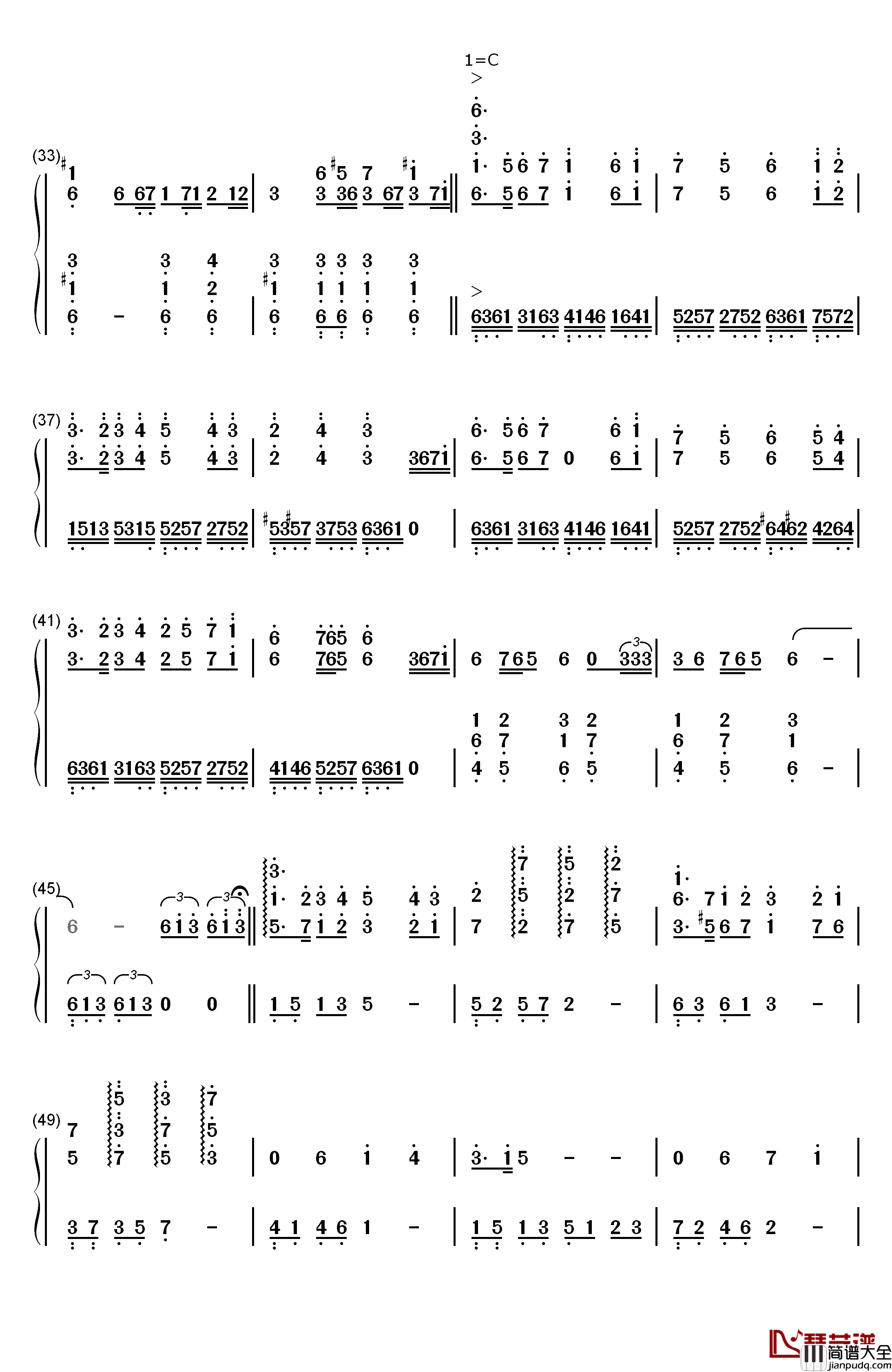 Ronfaure钢琴简谱_数字双手_植松伸夫