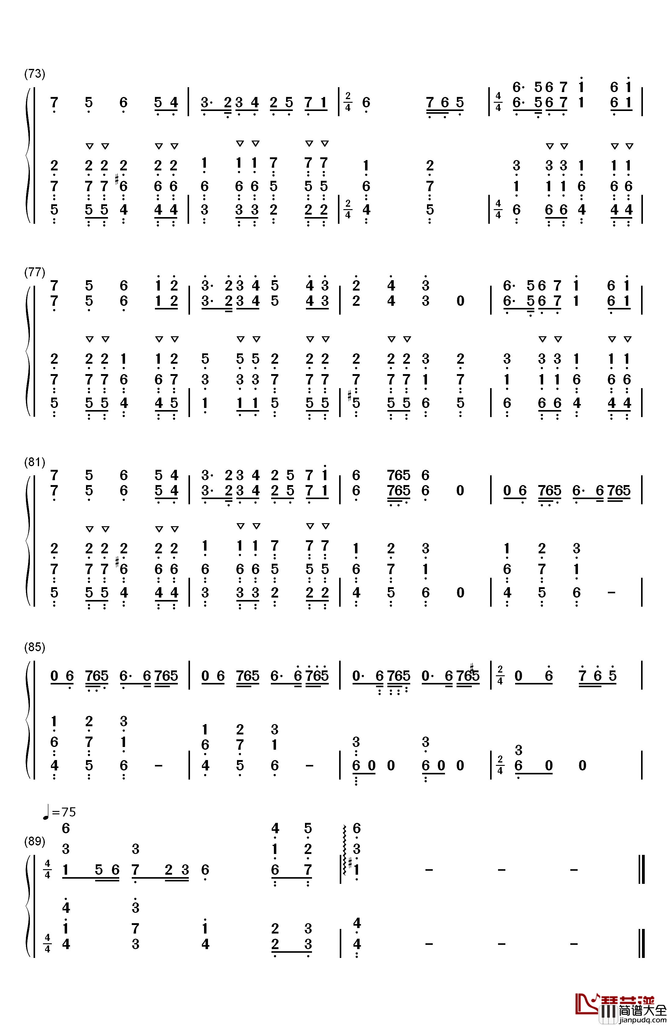 Ronfaure钢琴简谱_数字双手_植松伸夫