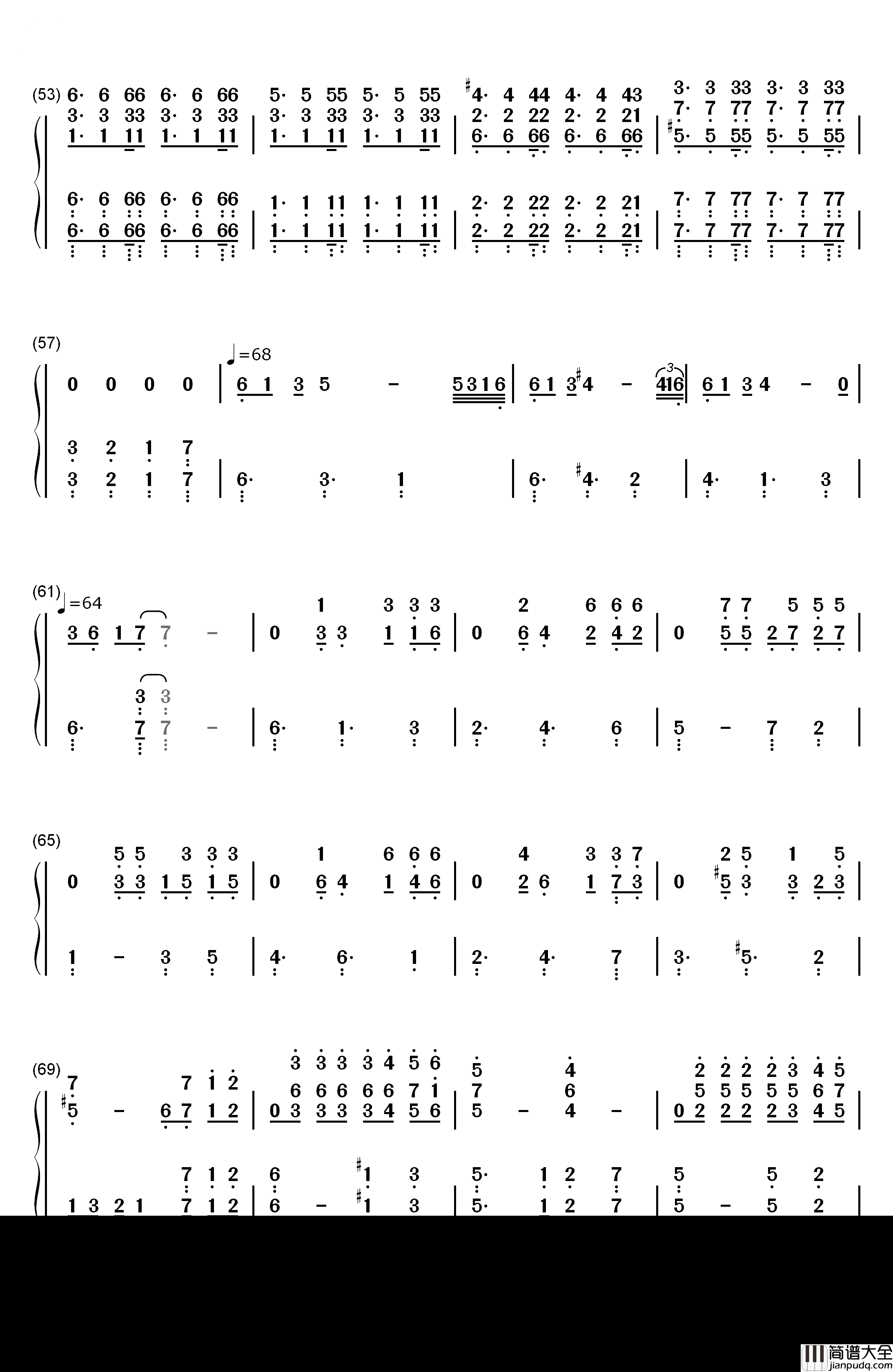 张士超你到底把我家钥匙放在哪里了钢琴简谱_数字双手_上海彩虹室内合唱团