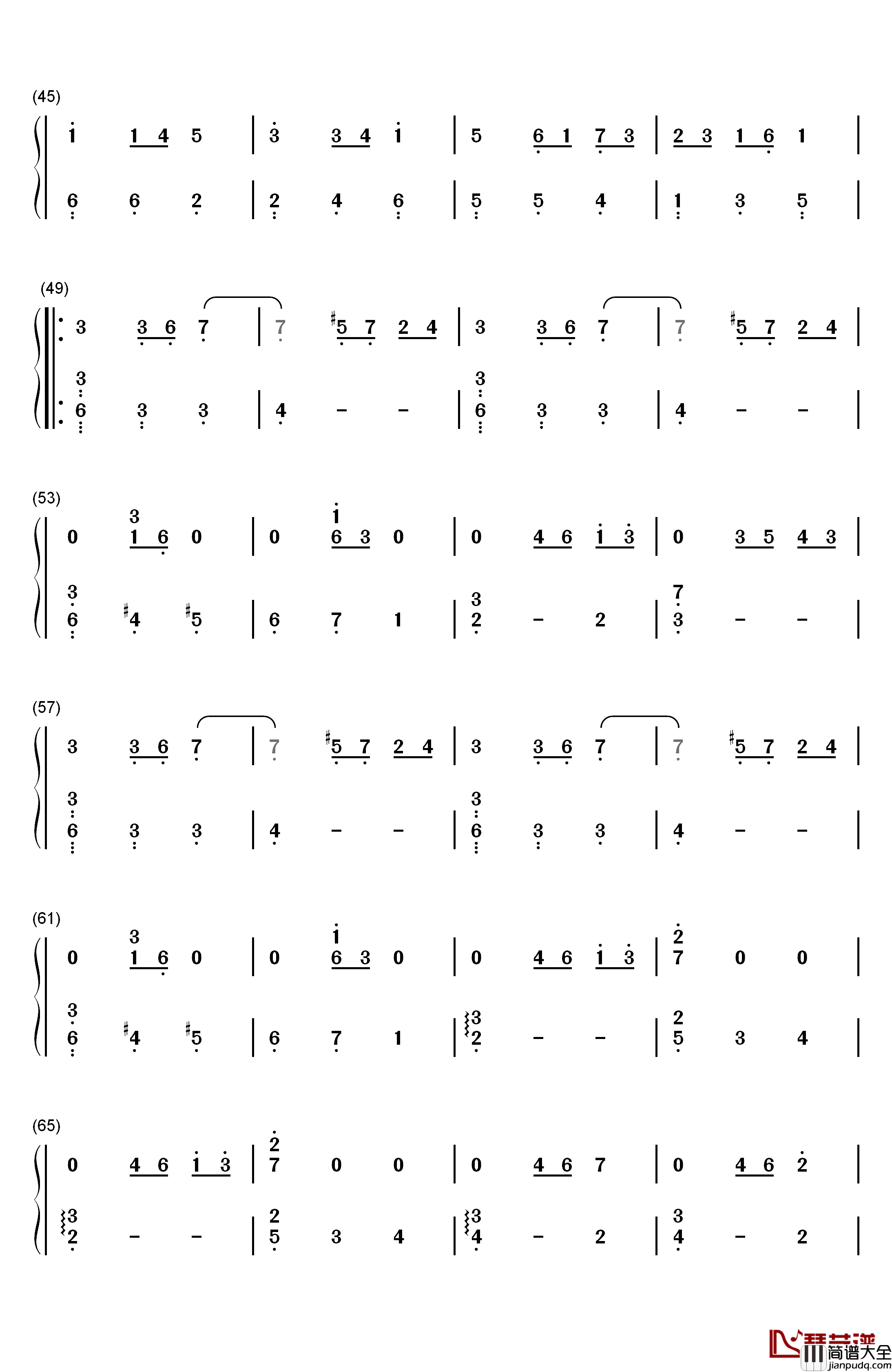 浪漫圆舞曲钢琴简谱_数字双手_德奥达·德·塞弗拉克