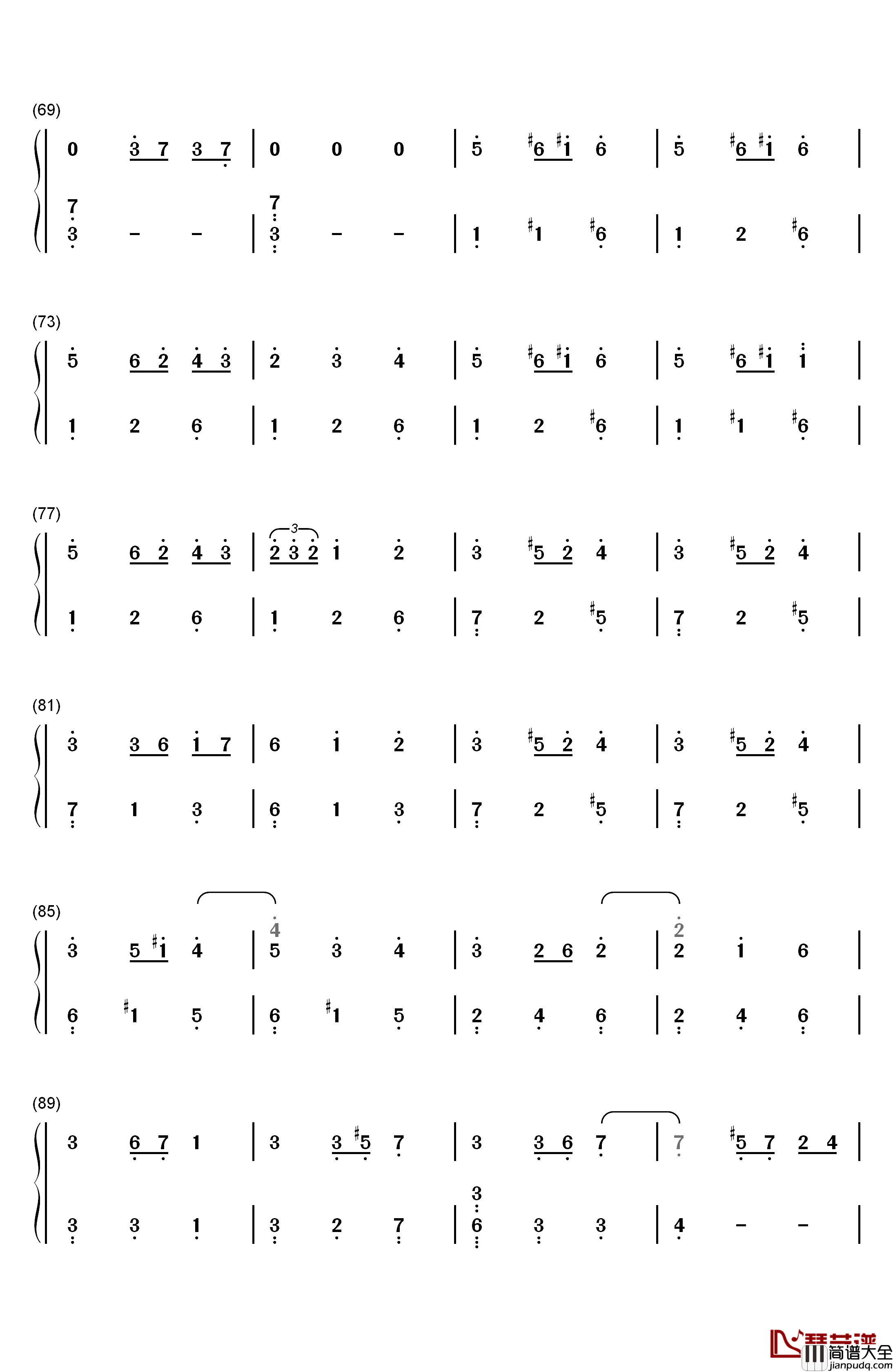 浪漫圆舞曲钢琴简谱_数字双手_德奥达·德·塞弗拉克