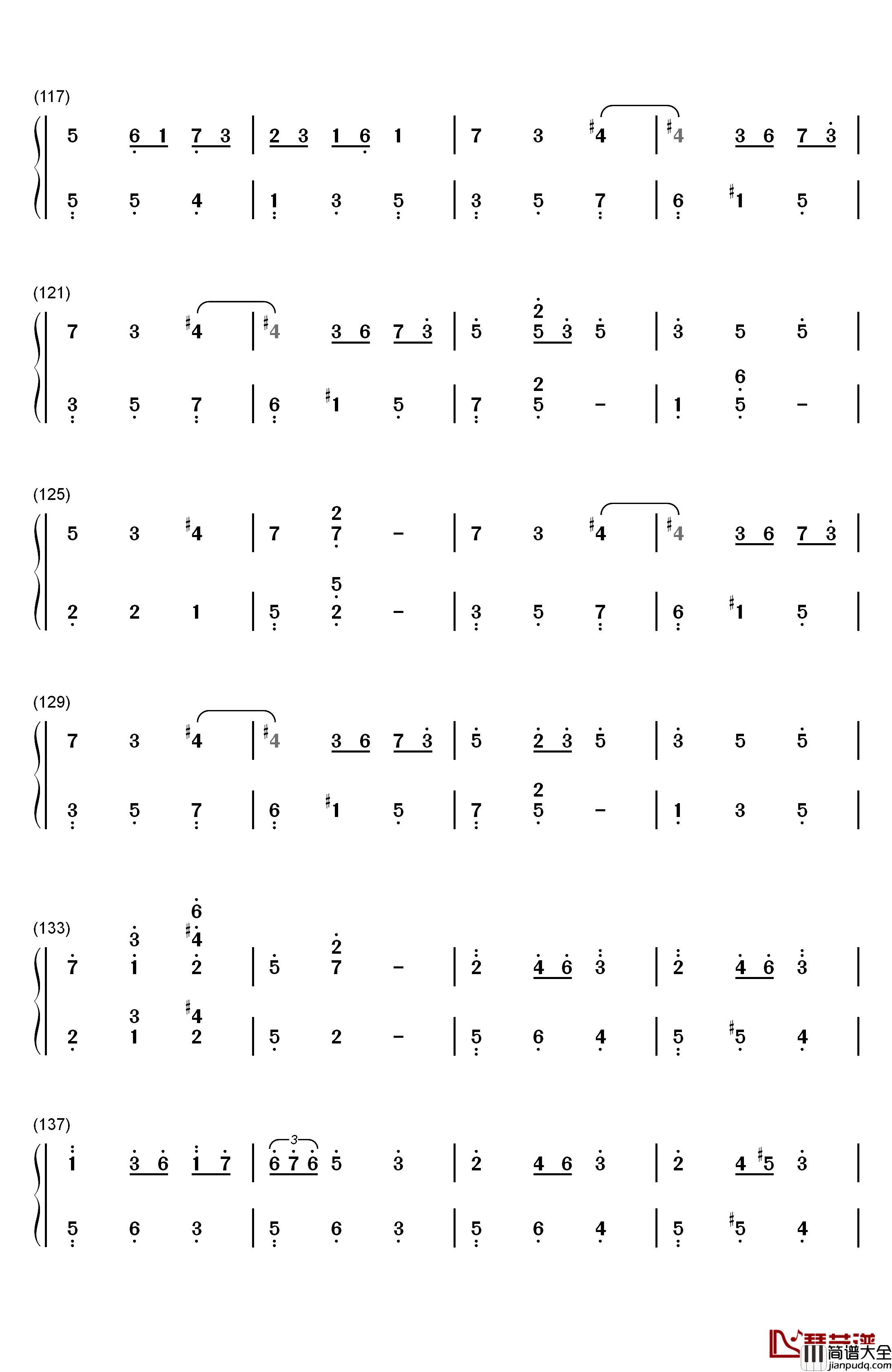 浪漫圆舞曲钢琴简谱_数字双手_德奥达·德·塞弗拉克