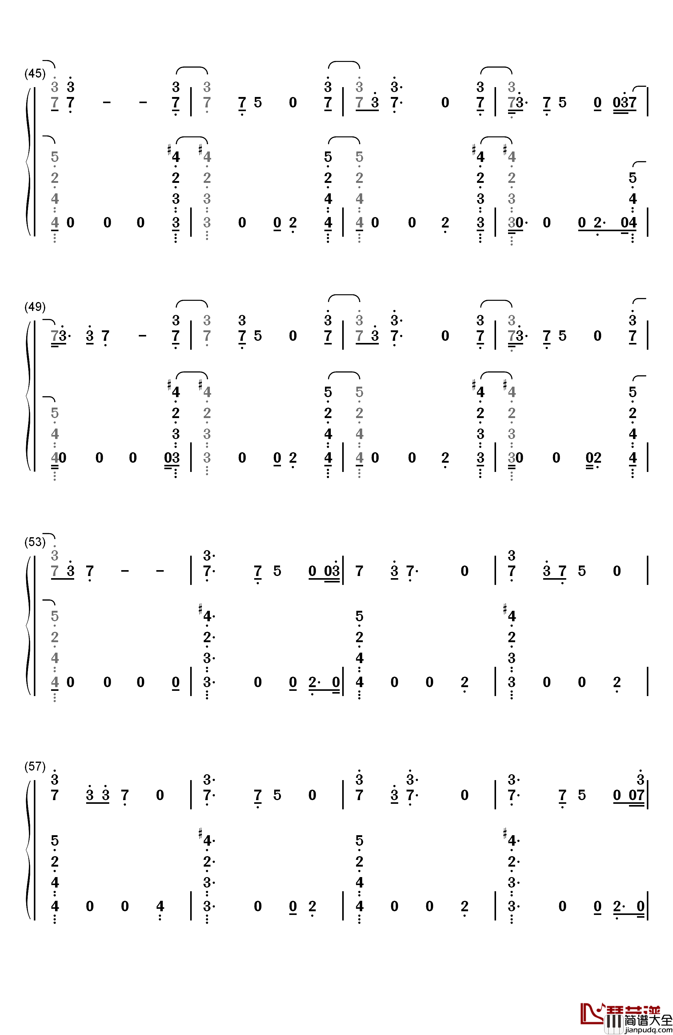 Already_Won钢琴简谱_数字双手_Kehlani