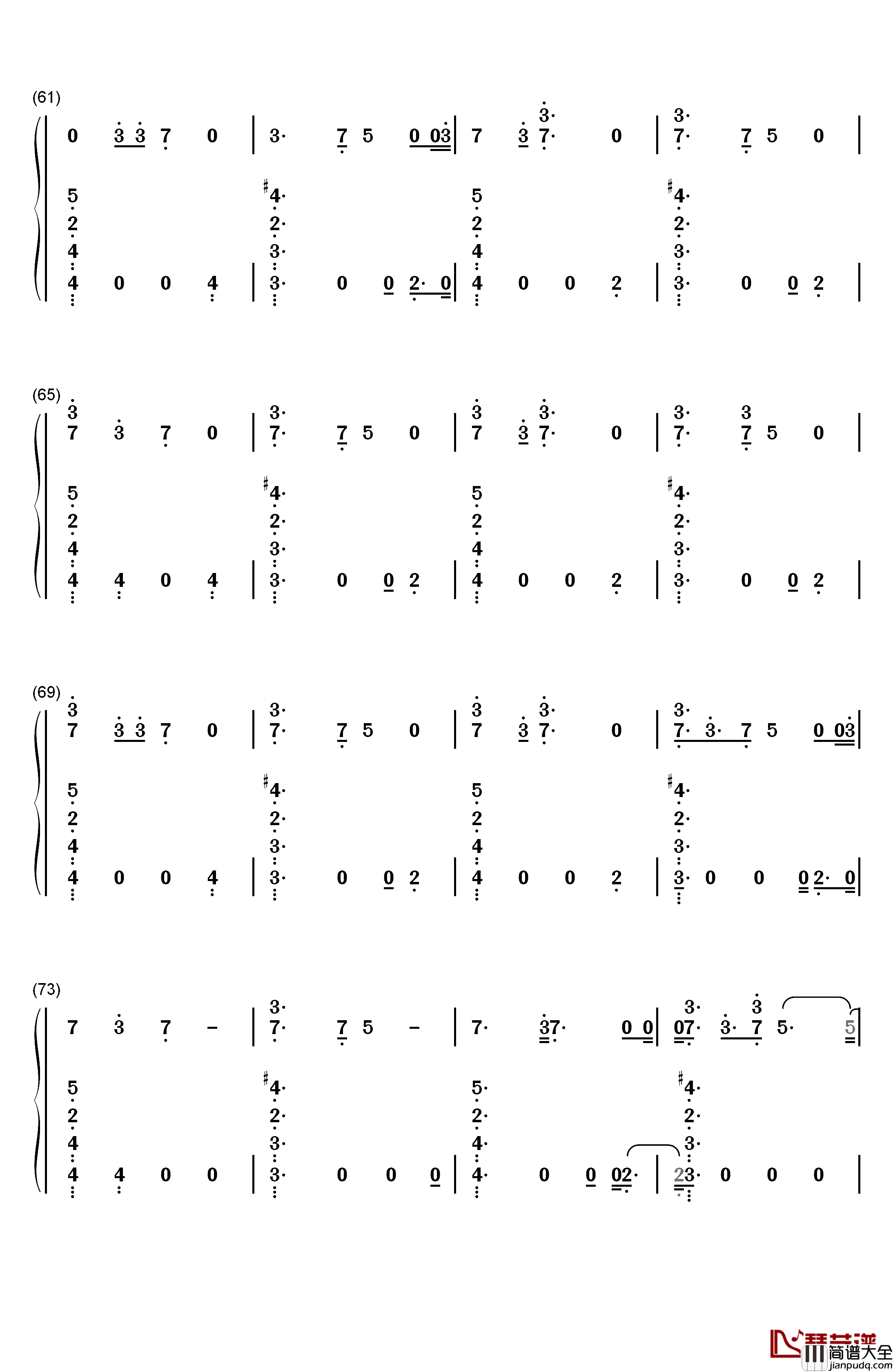 Already_Won钢琴简谱_数字双手_Kehlani