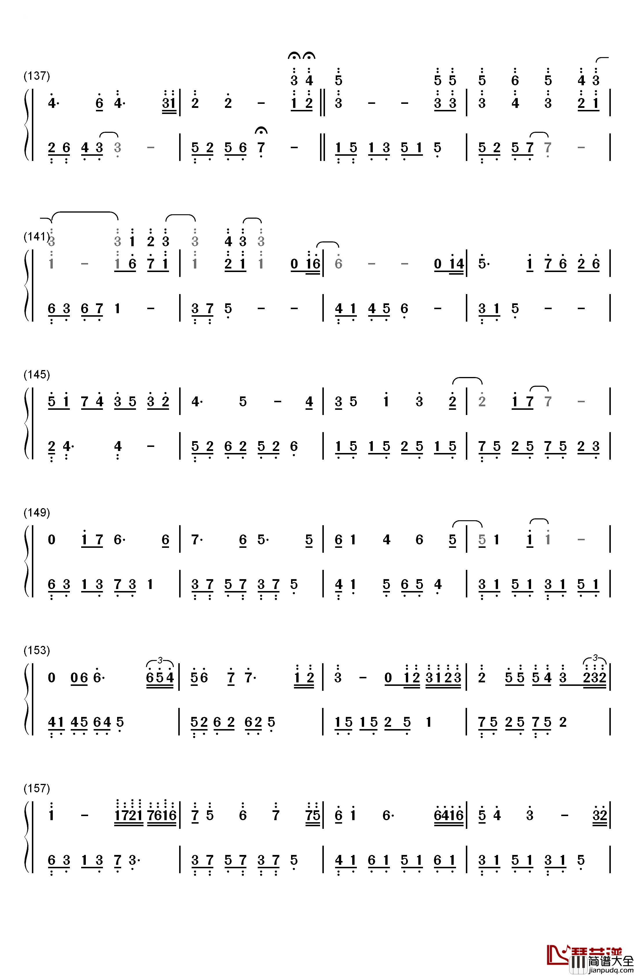 卡农变奏曲钢琴简谱_数字双手_大卫.蓝兹