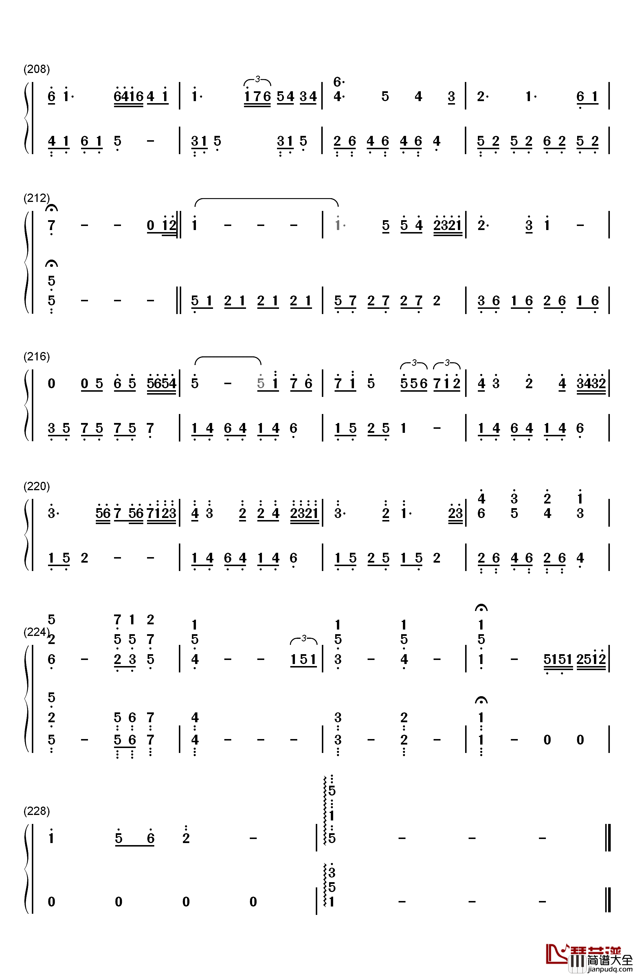 卡农变奏曲钢琴简谱_数字双手_大卫.蓝兹