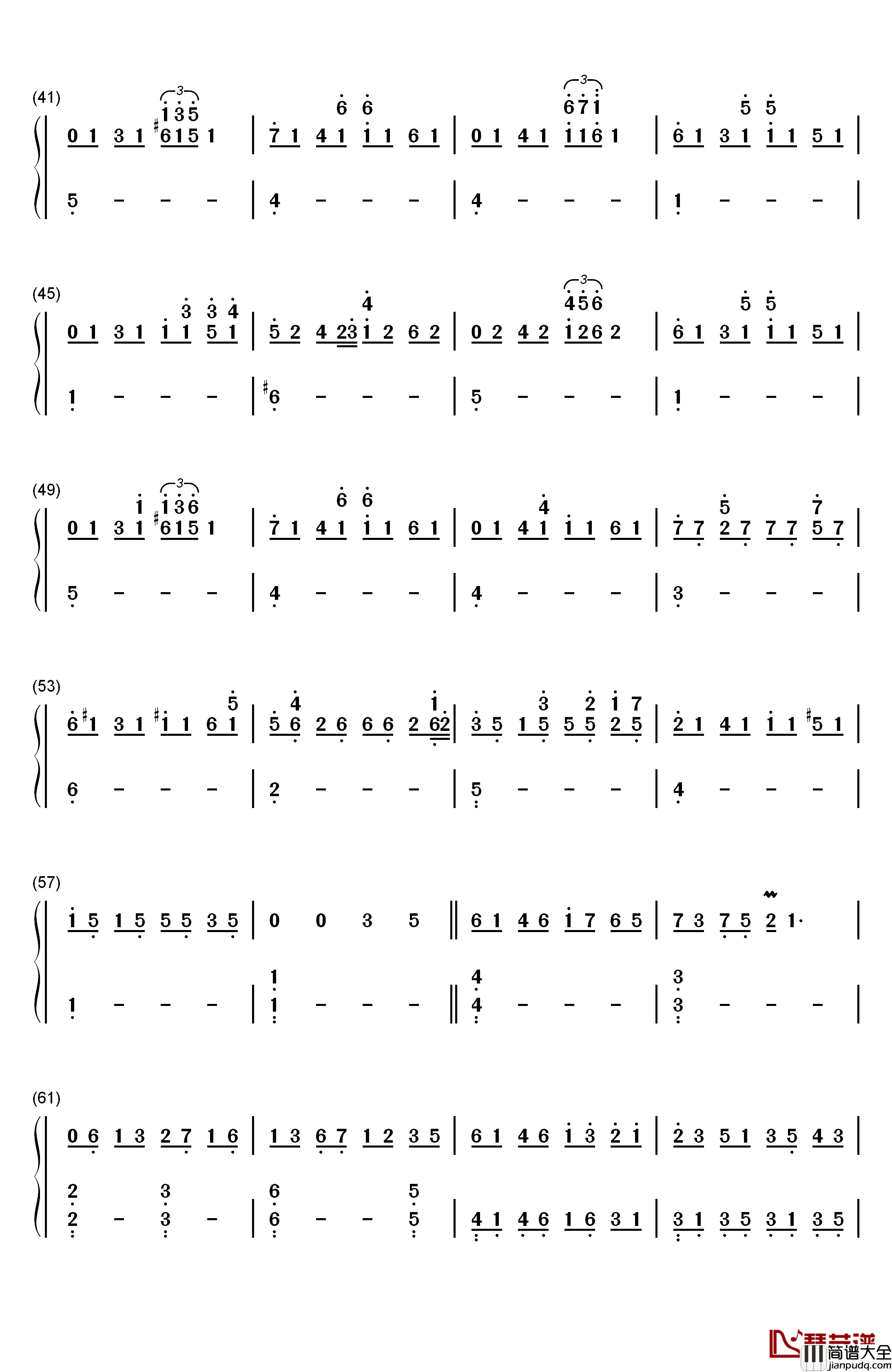 Eyes_On_Me钢琴简谱_数字双手_王菲