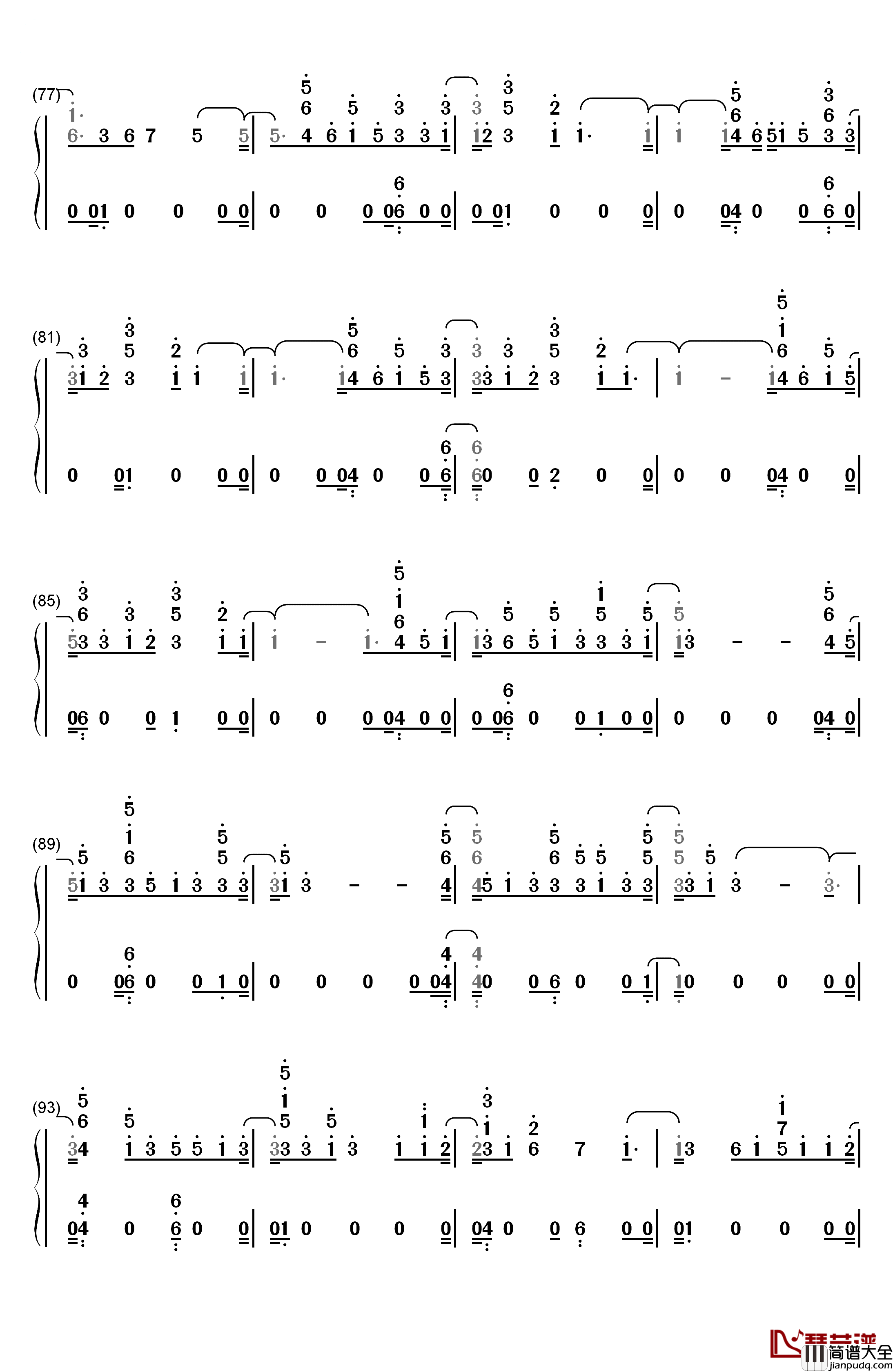 No_Drama钢琴简谱_数字双手_Tinashe