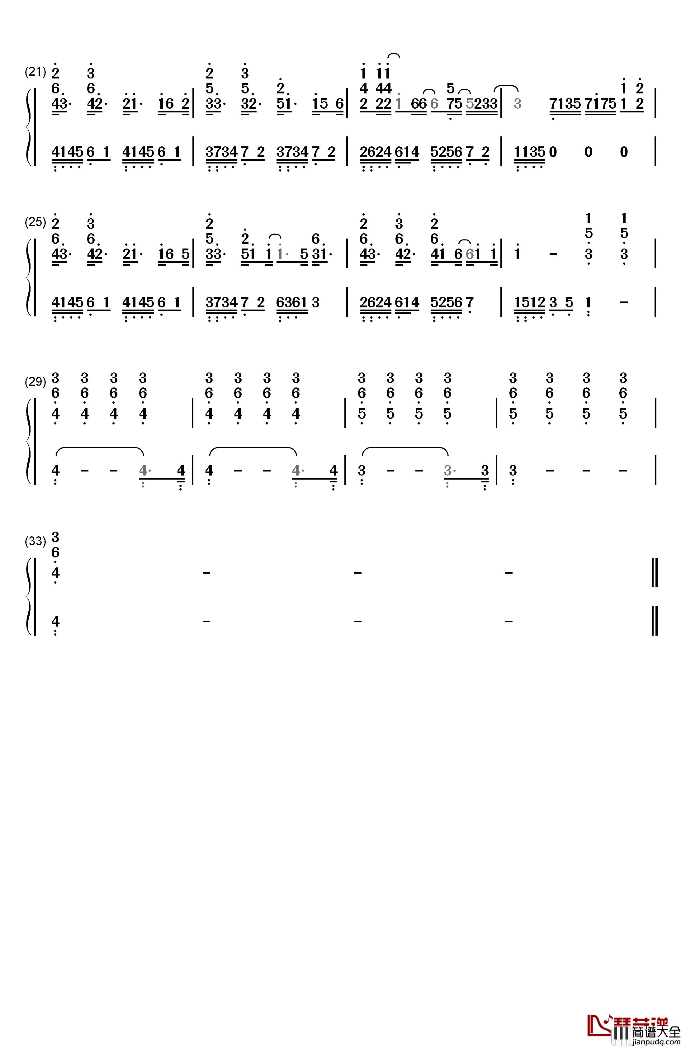 模特钢琴简谱_数字双手_李荣浩