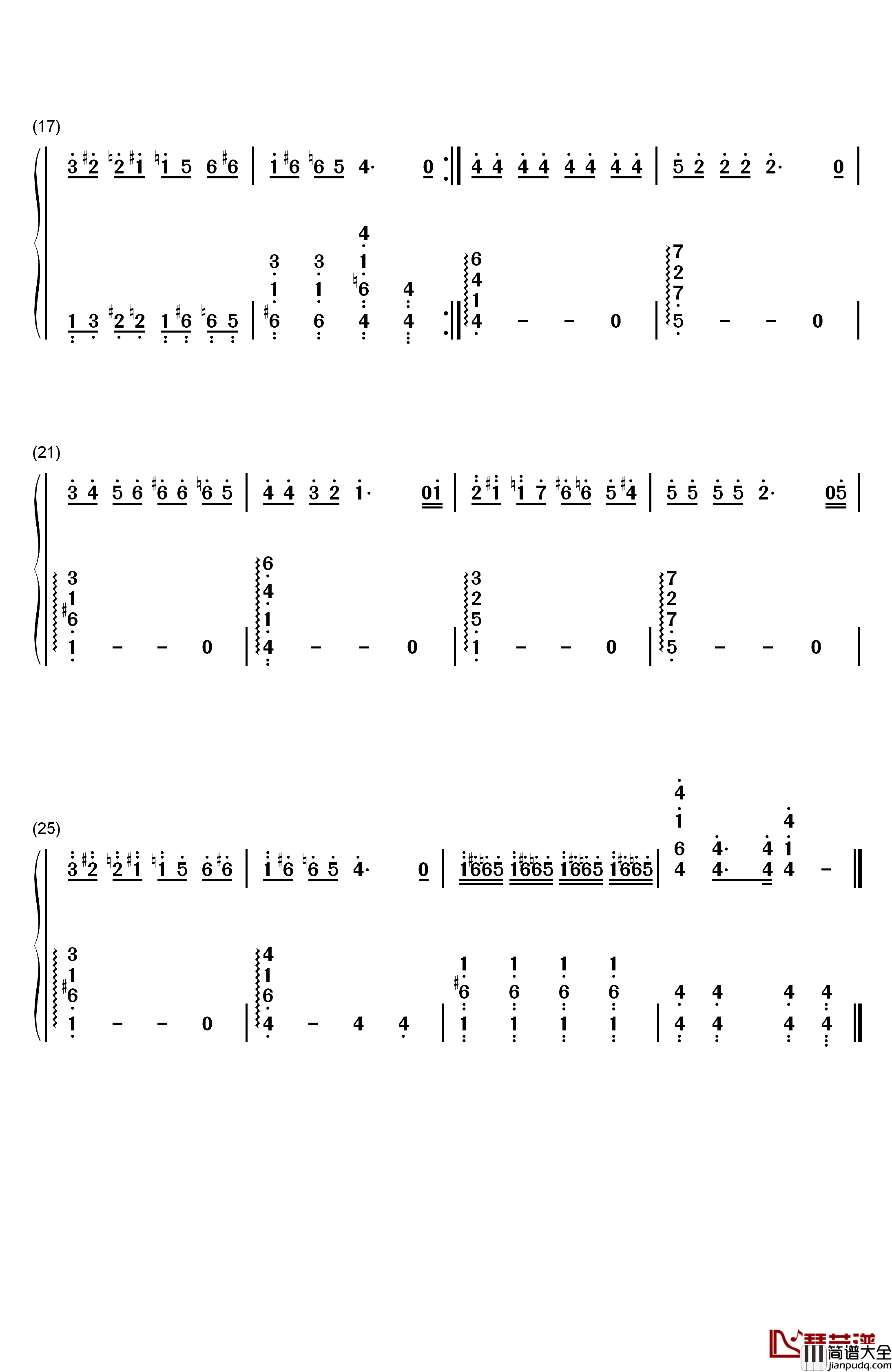 奇妙的约会钢琴简谱_数字双手_洪钟