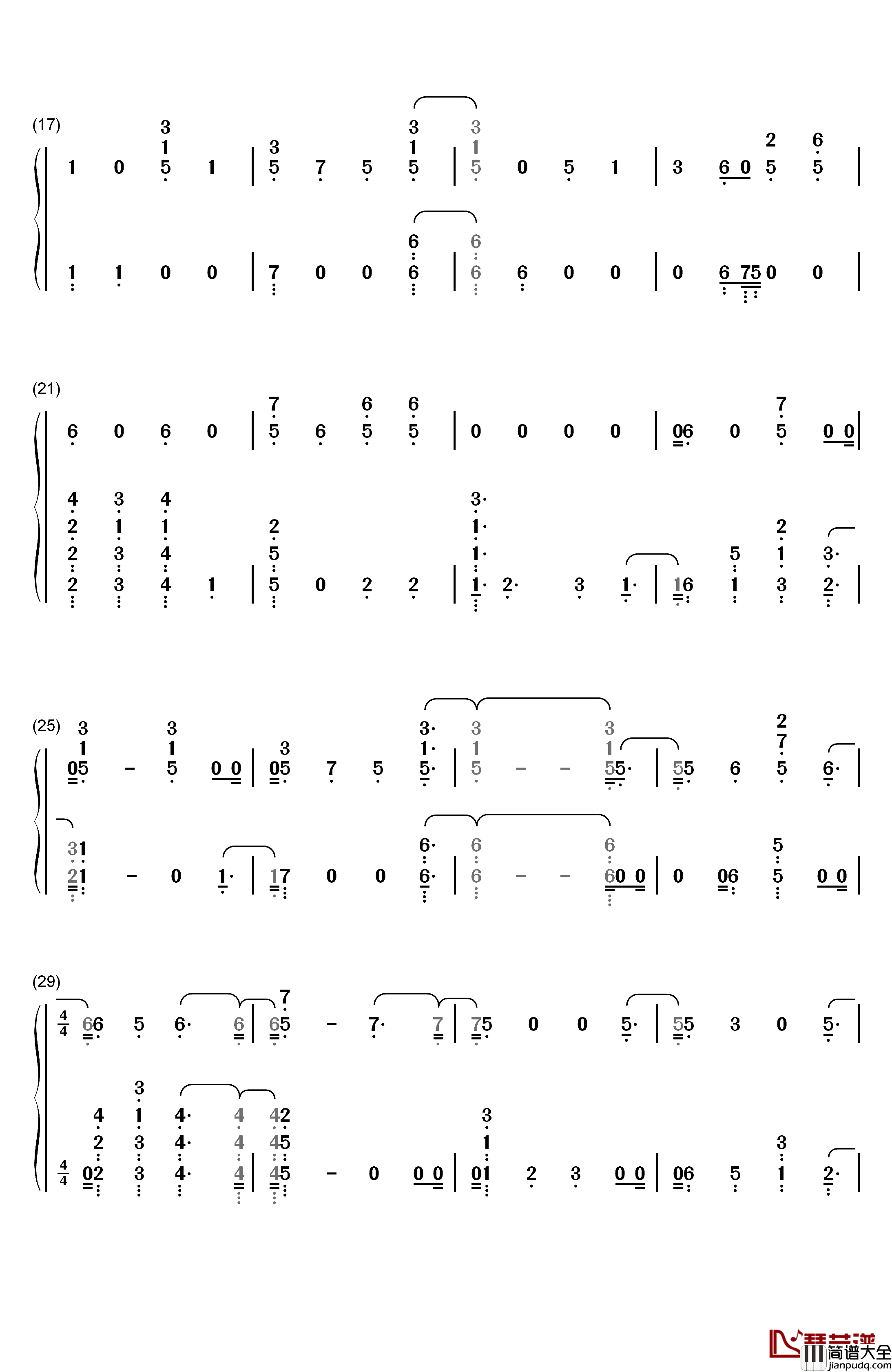 Morning_Light钢琴简谱_数字双手_Justin_Timberlake_Alicia_Keys
