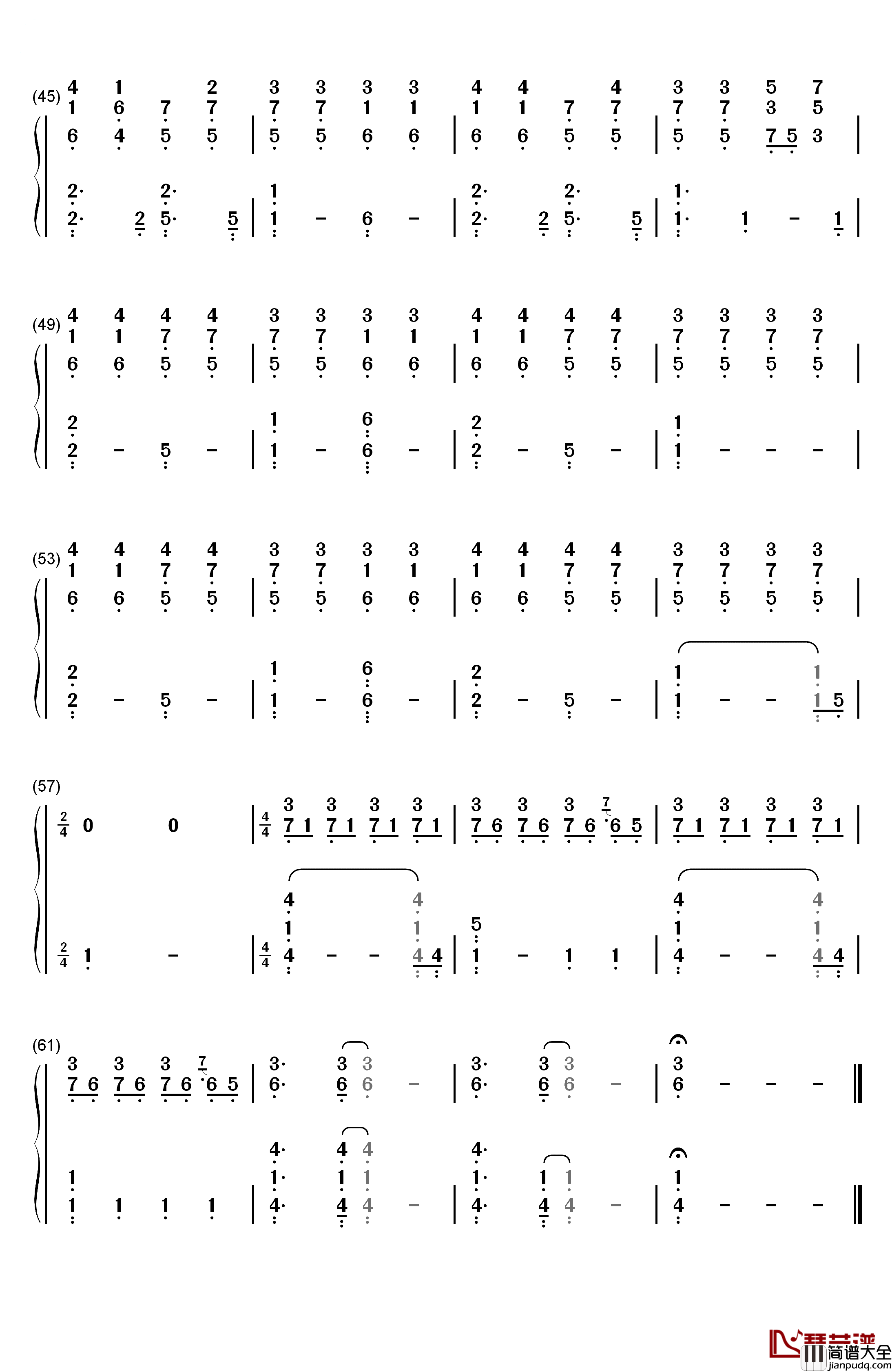 被雨伤透钢琴简谱_数字双手_苏打绿