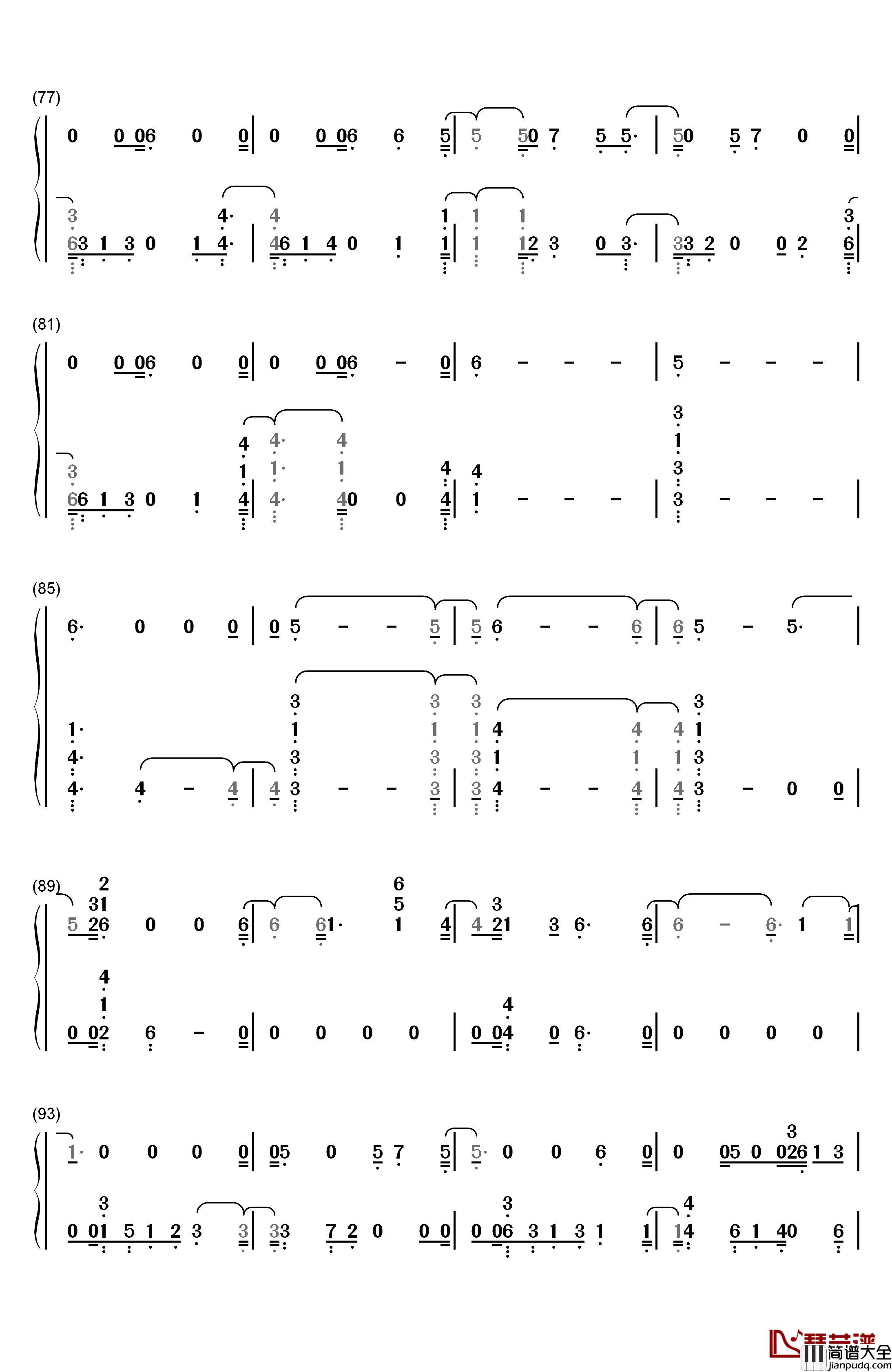 Homesick钢琴简谱_数字双手_Dua_Lipa