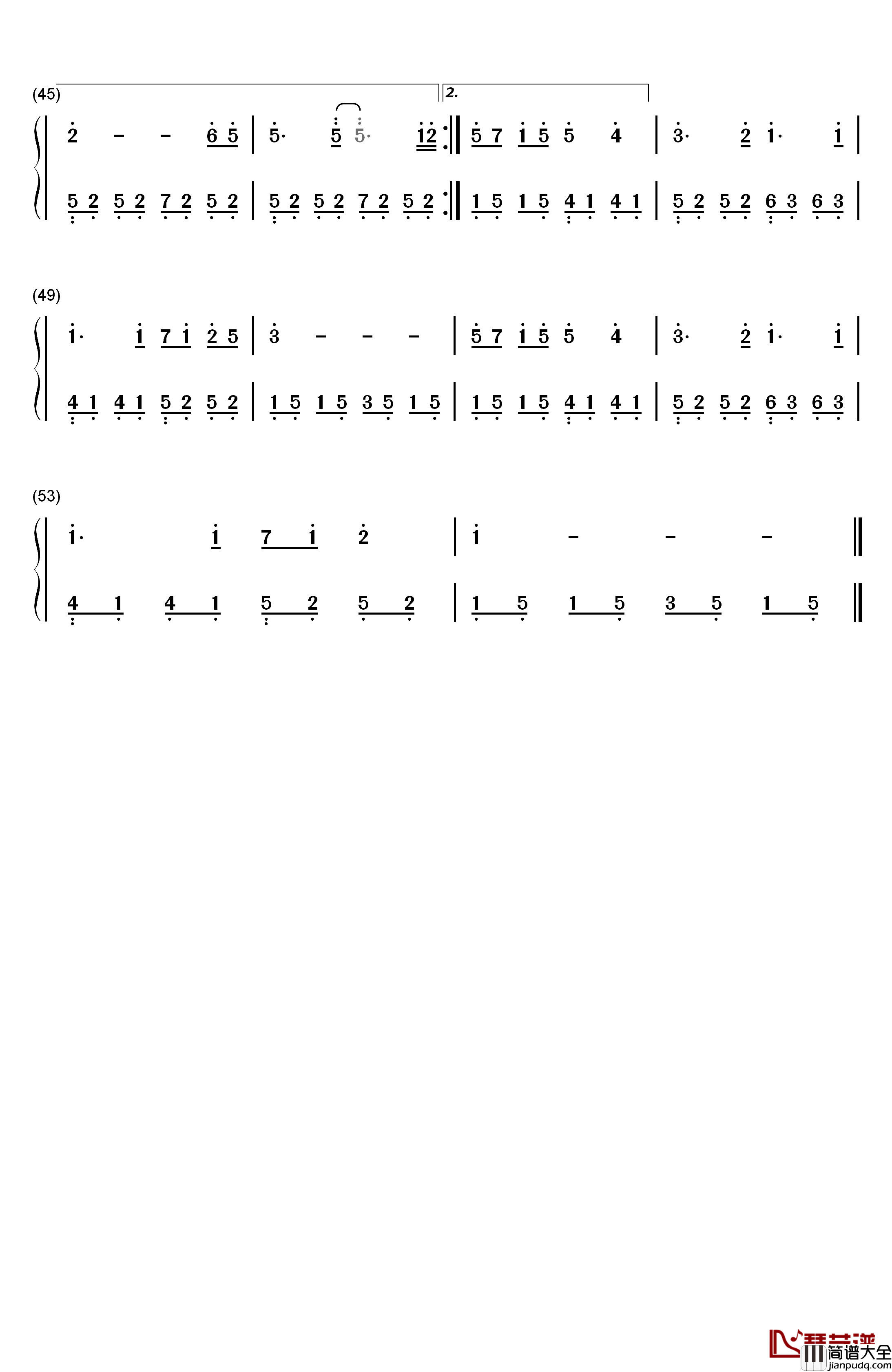 笔记钢琴简谱_数字双手_周笔畅