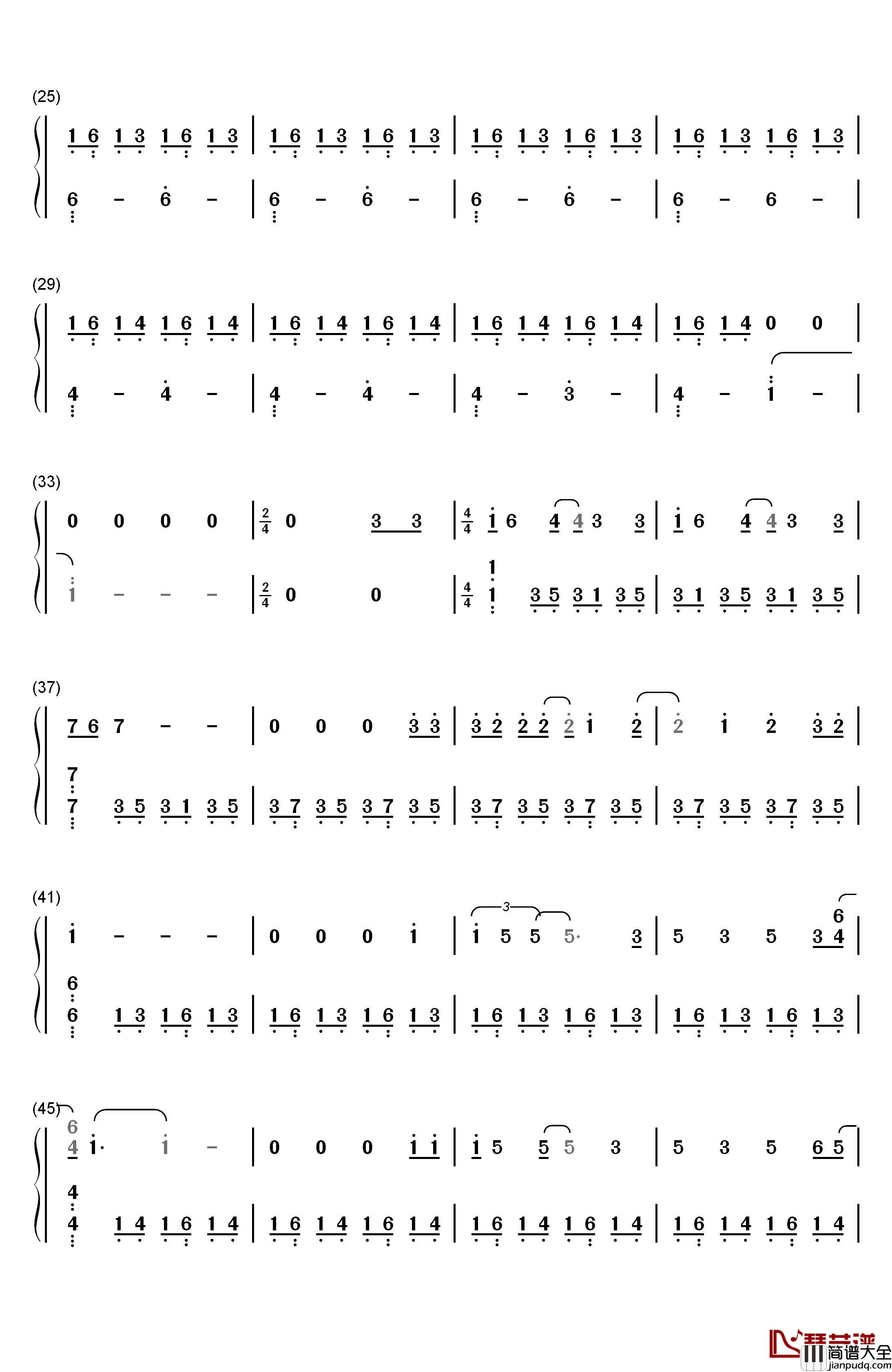 Runaway钢琴简谱_数字双手_Kanye_West