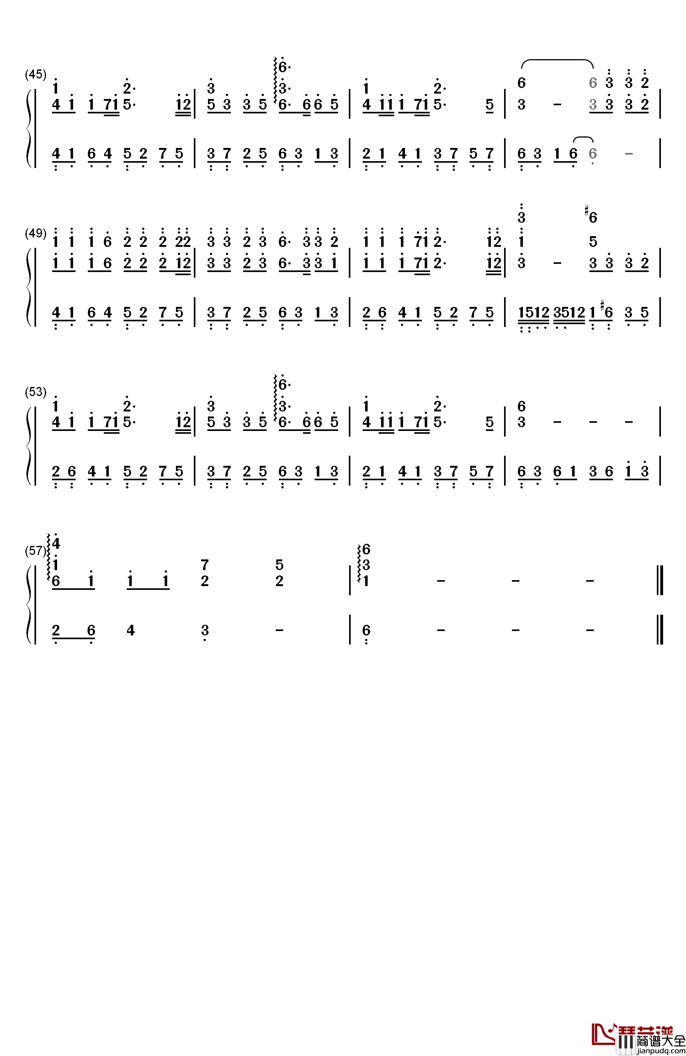 山有木兮钢琴简谱_数字双手_伦桑
