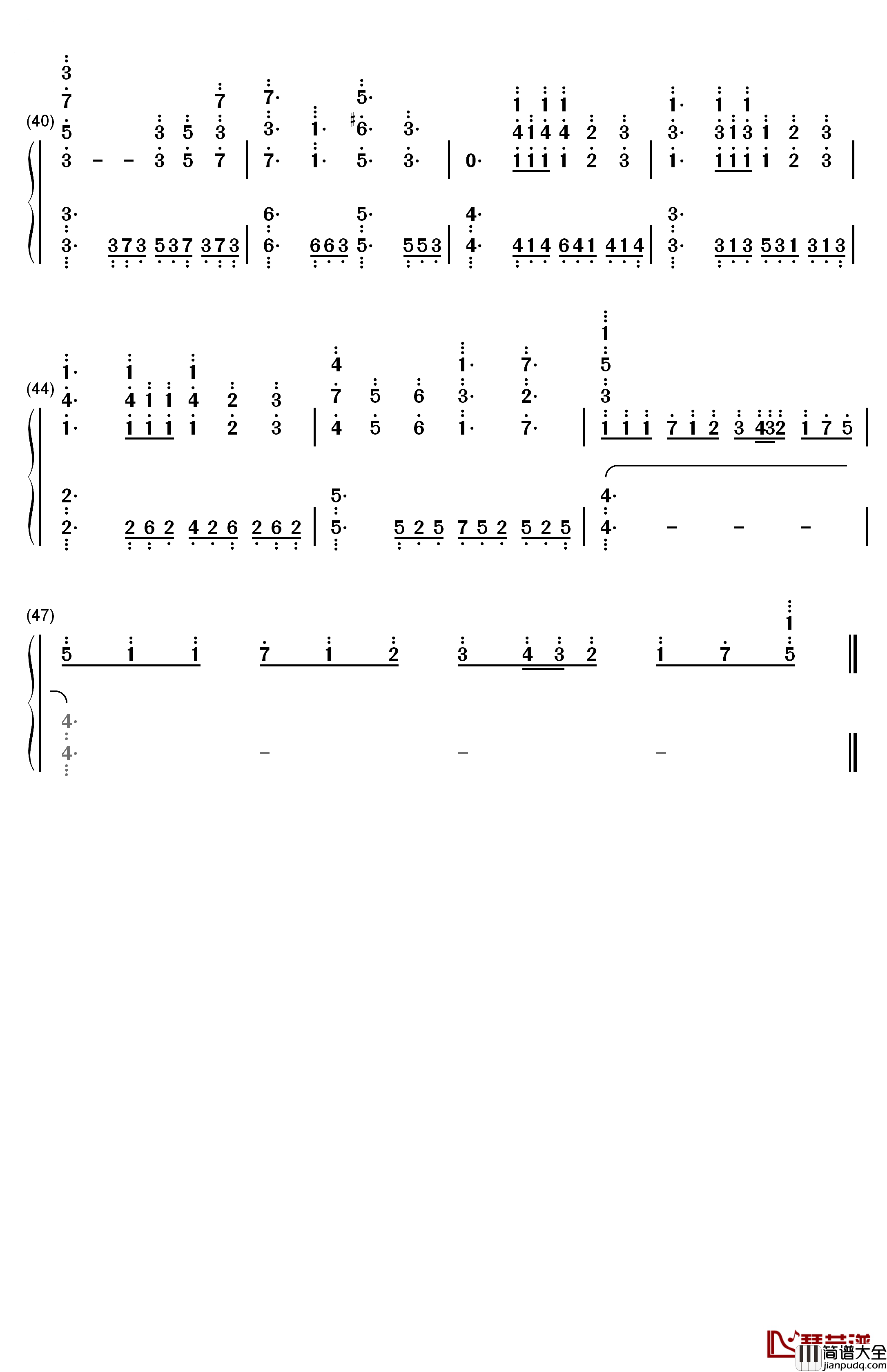 スキノスキル钢琴简谱_数字双手_Wake_Up_Girls