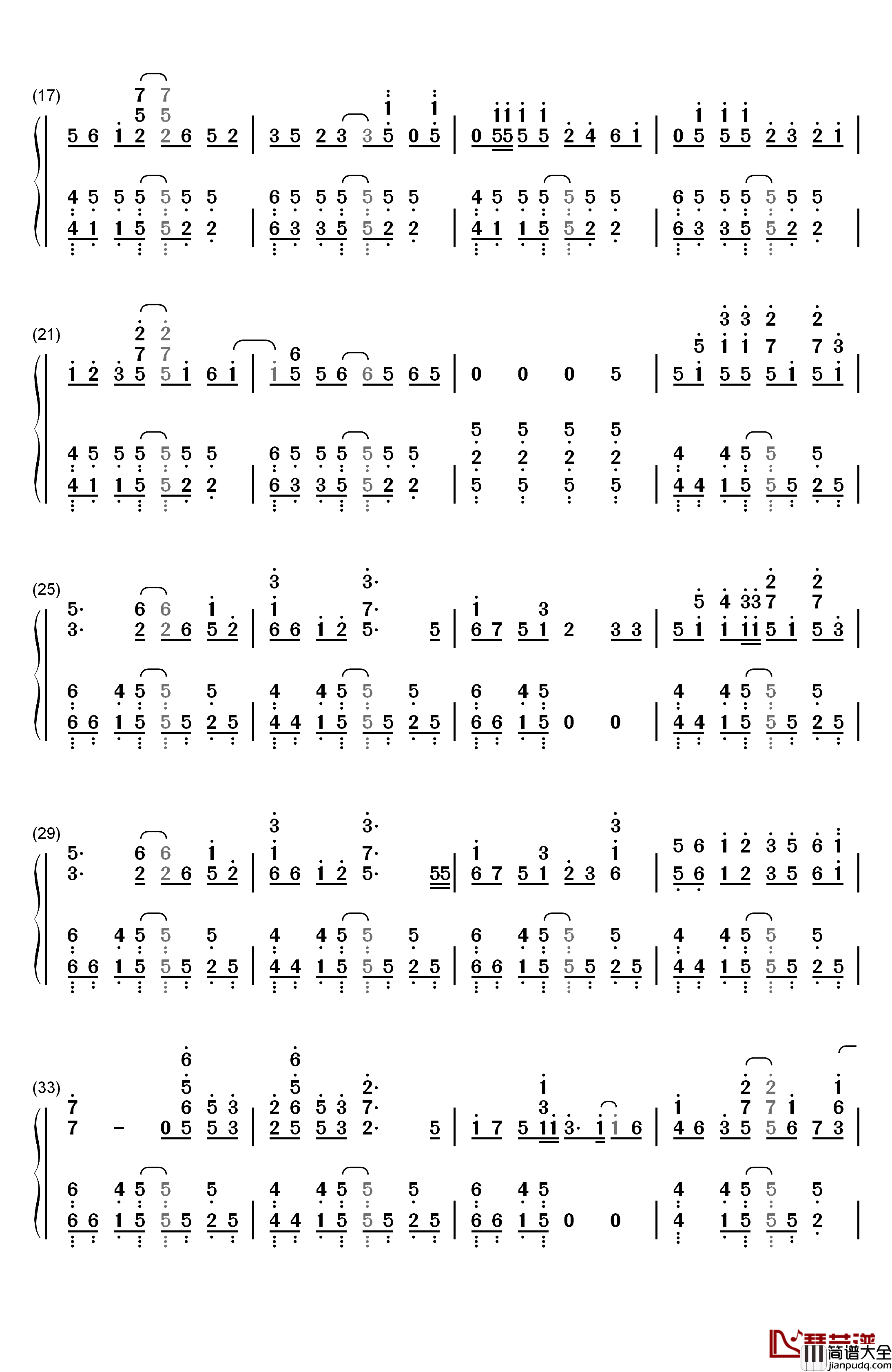 HALF钢琴简谱_数字双手_女王蜂