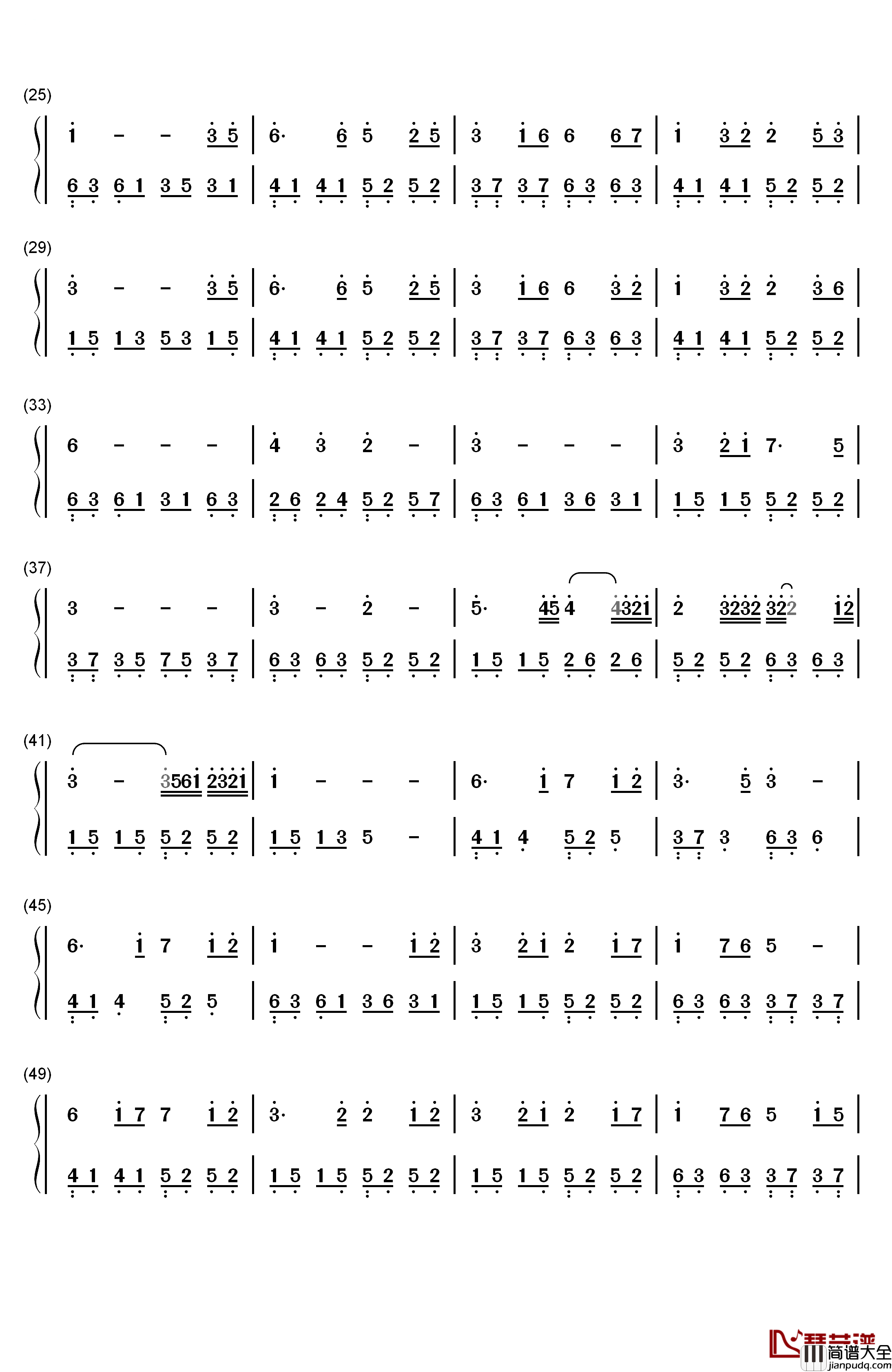 星月神话钢琴简谱_数字双手_金莎