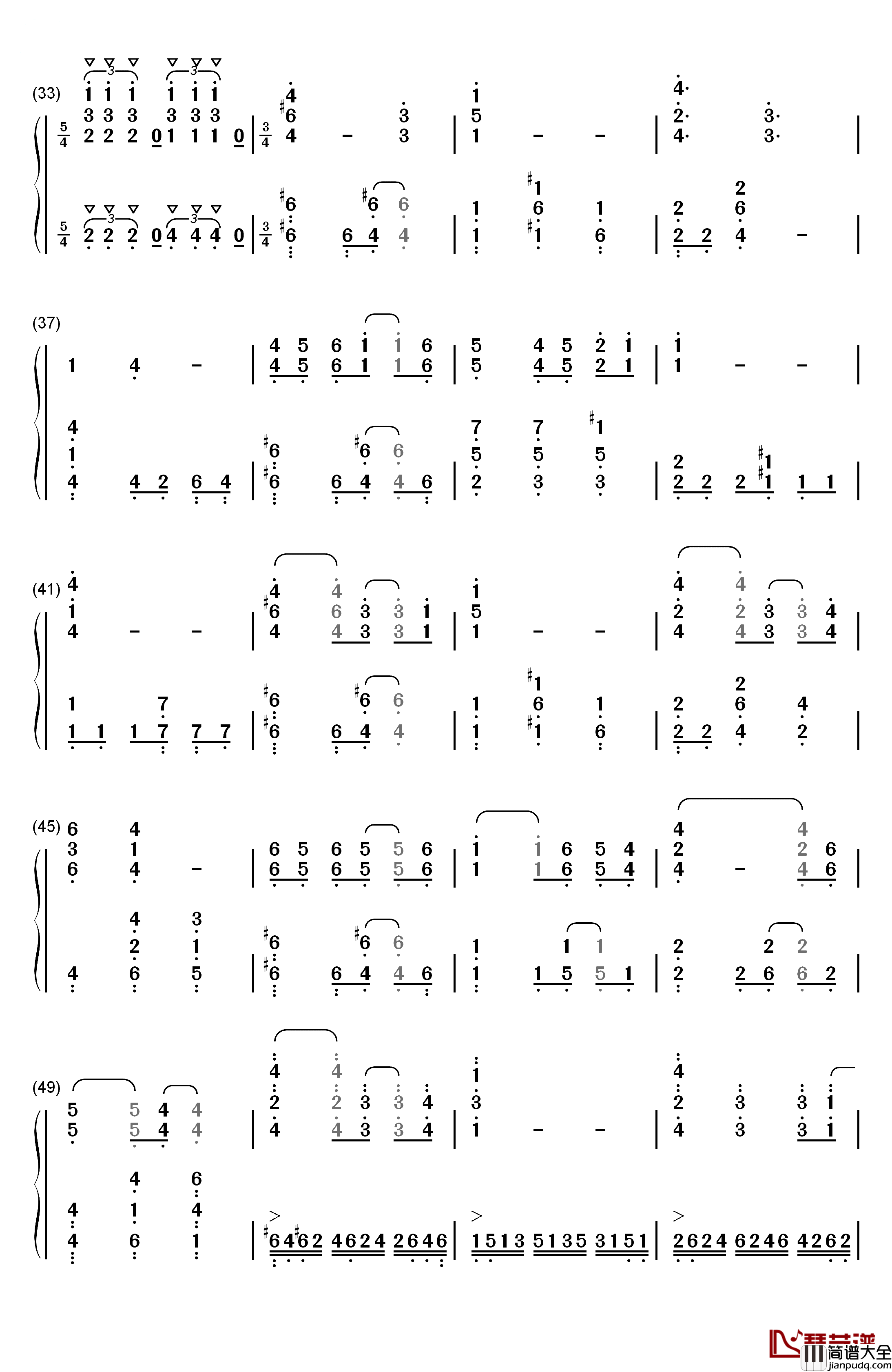 Asphyxia钢琴简谱_数字双手_Cö_shu_Nie