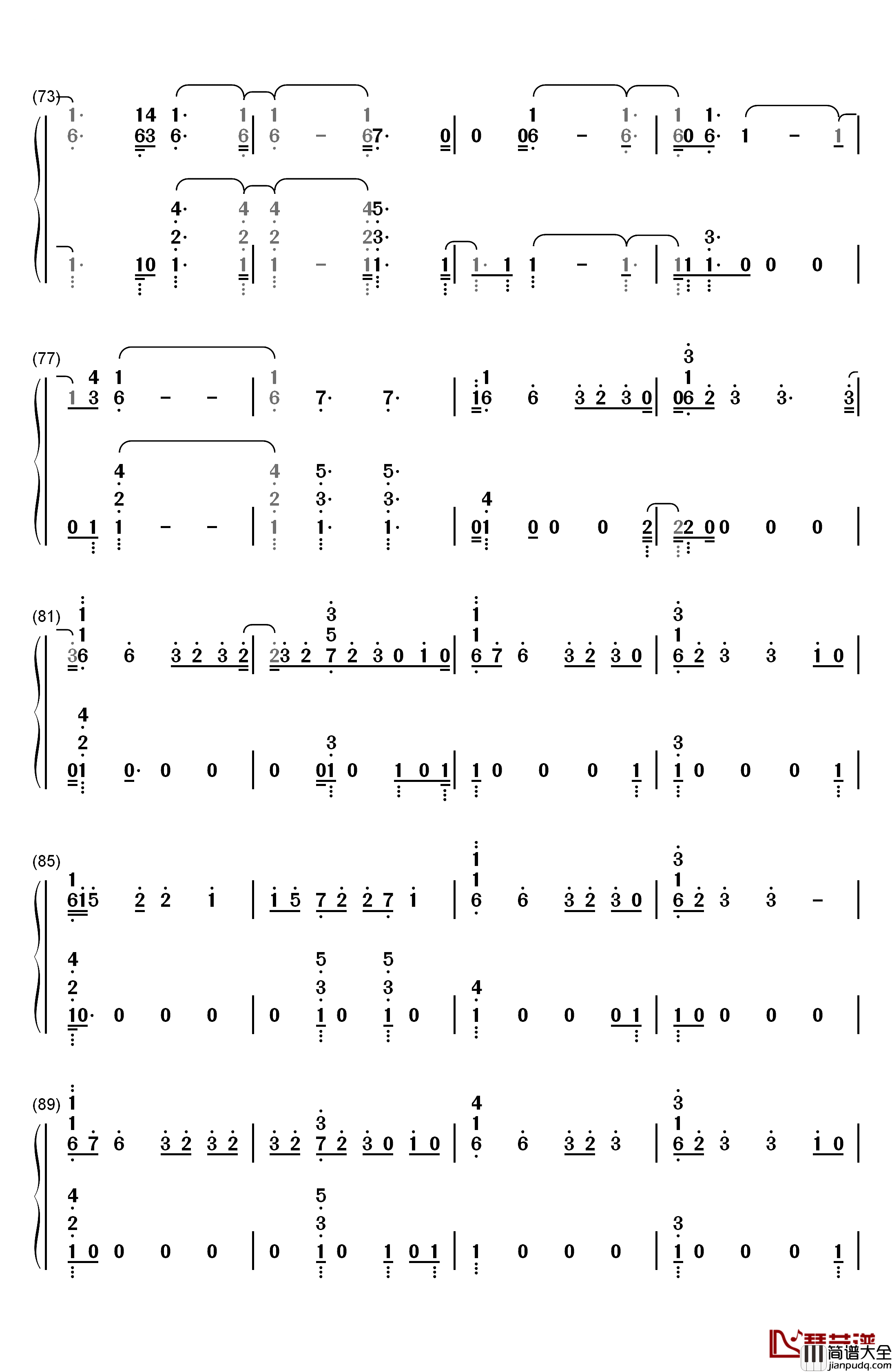 Sad钢琴简谱_数字双手_XXXTentacion