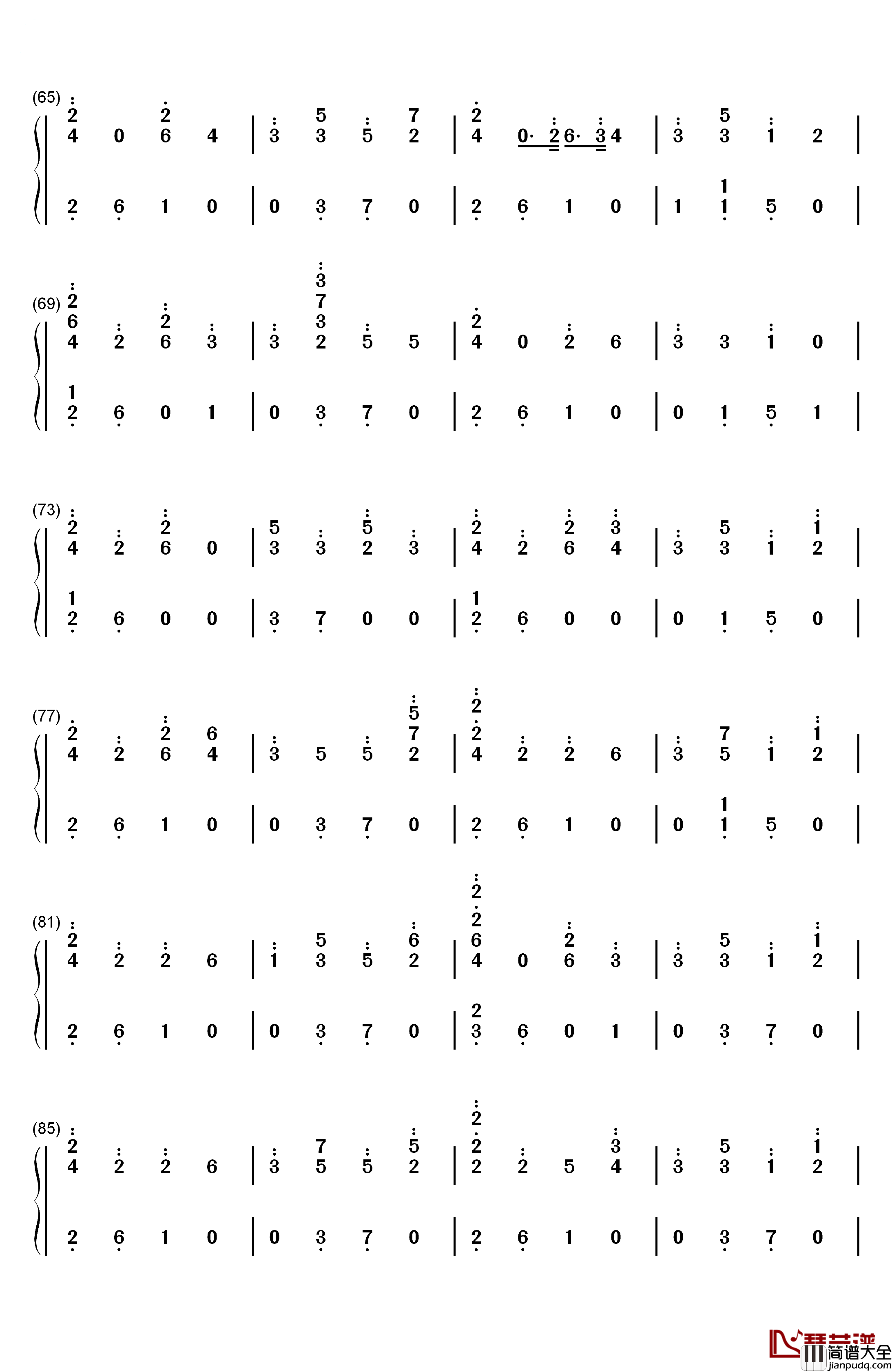 God's_Plan钢琴简谱_数字双手_Drake