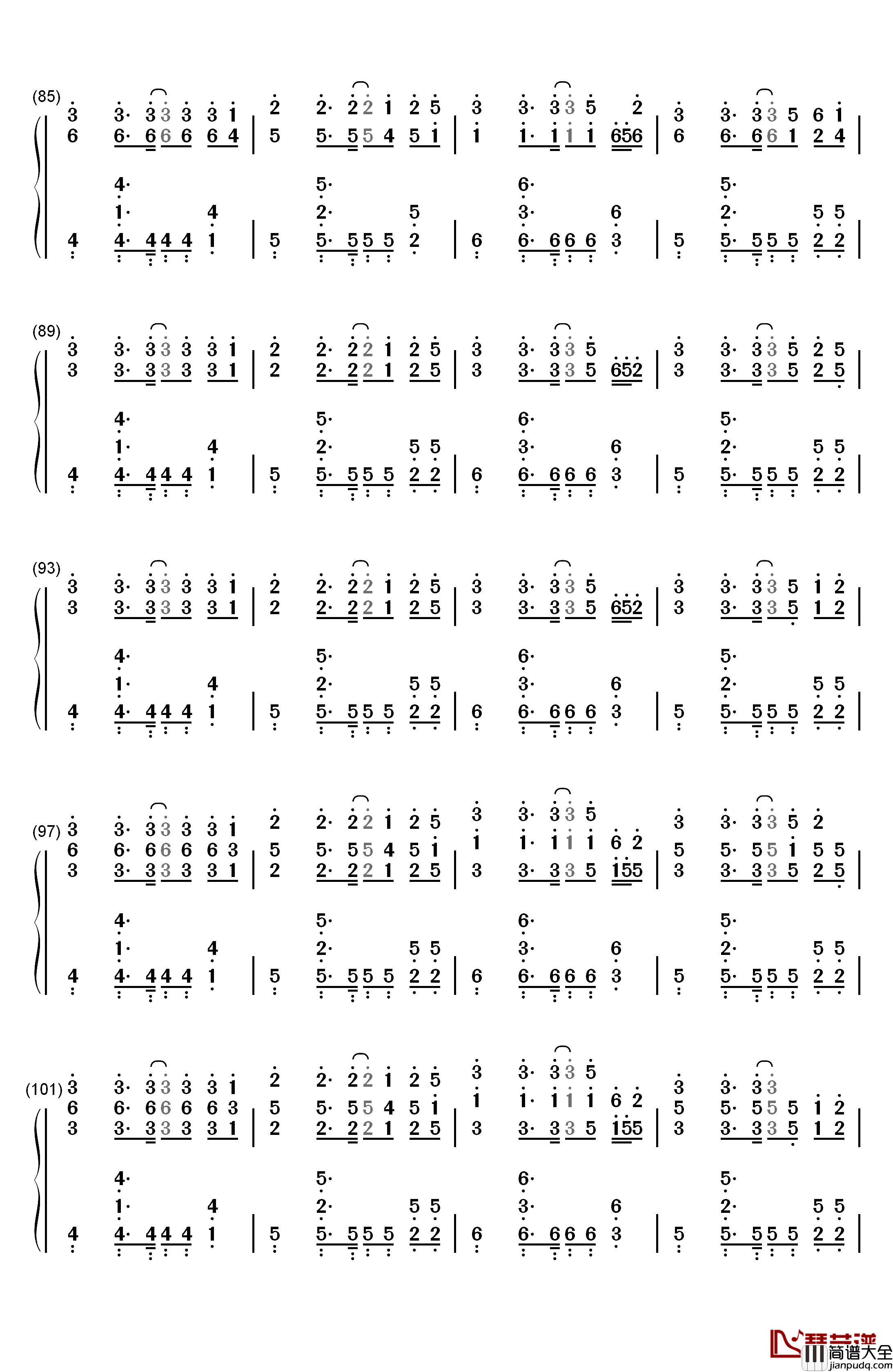 China钢琴简谱_数字双手_徐梦圆