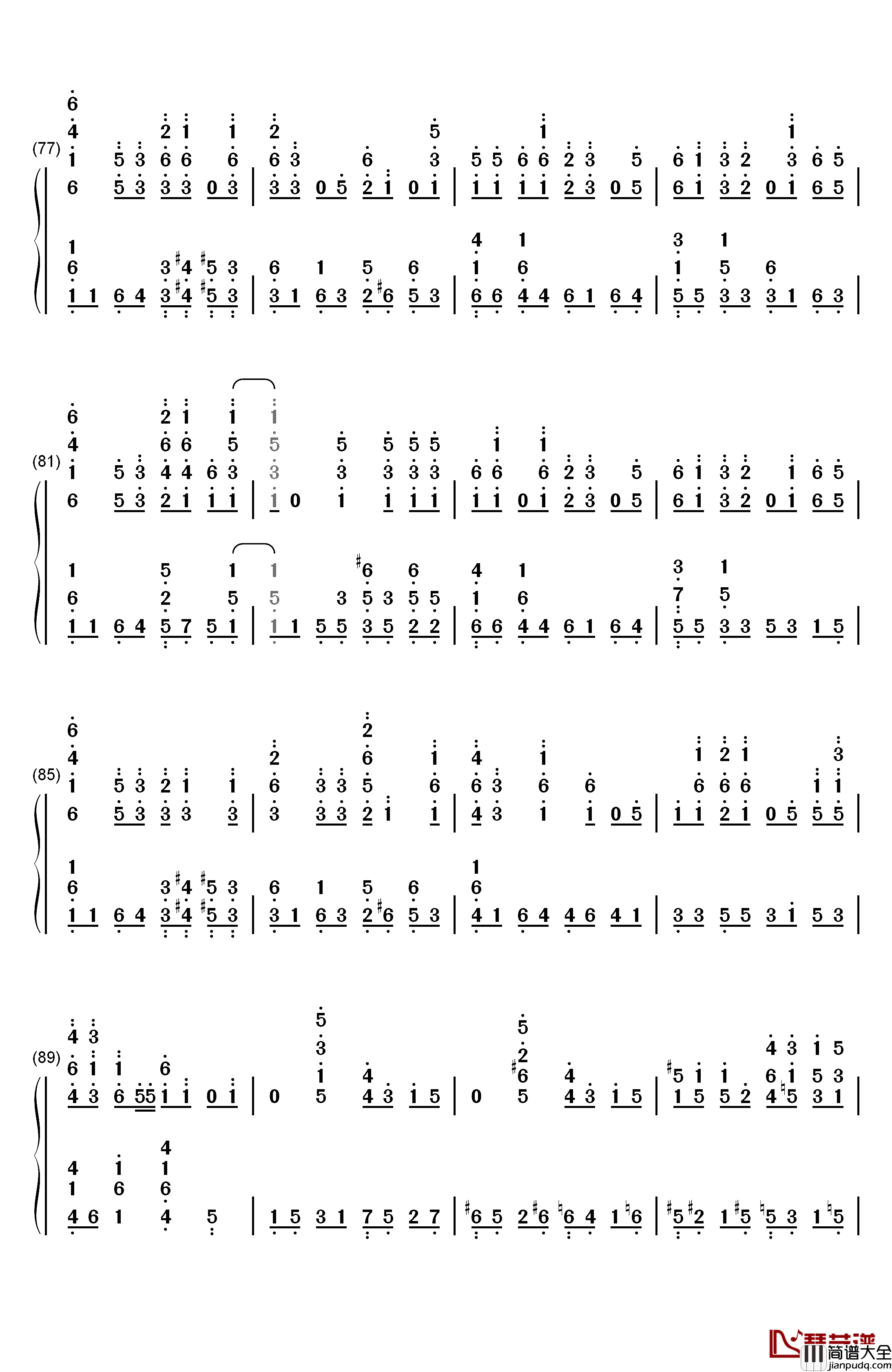 アヤノの幸福理論钢琴简谱_数字双手_Jin