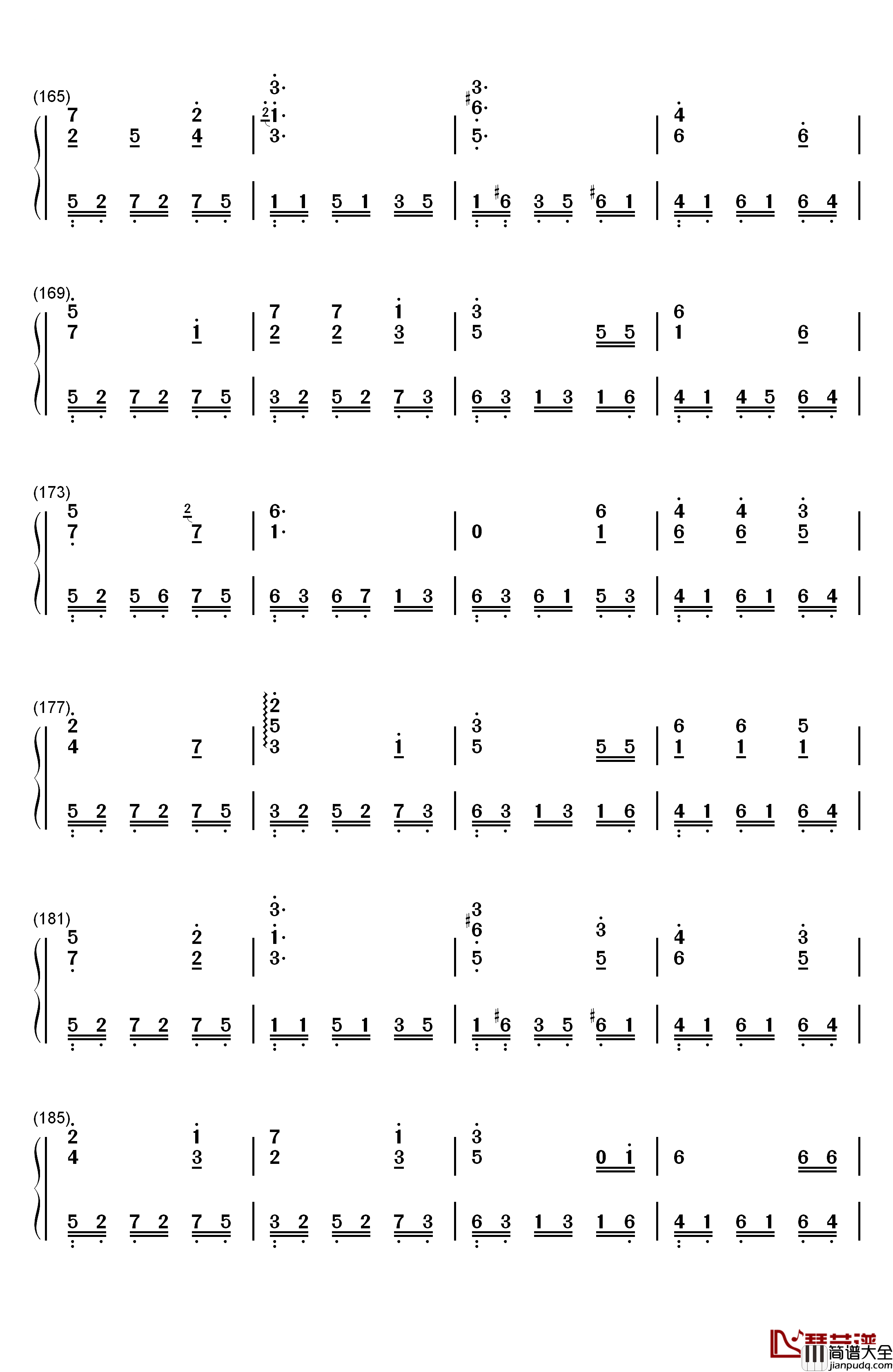 爱你就像爱生命钢琴简谱_数字双手_房东的猫
