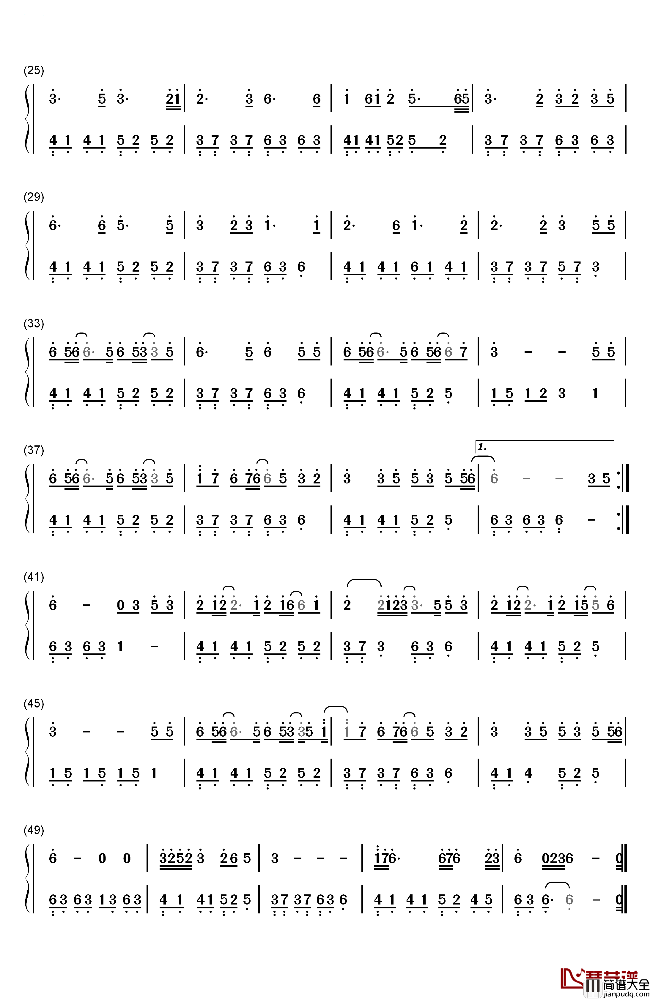 东风志钢琴简谱_数字双手_Aki阿杰