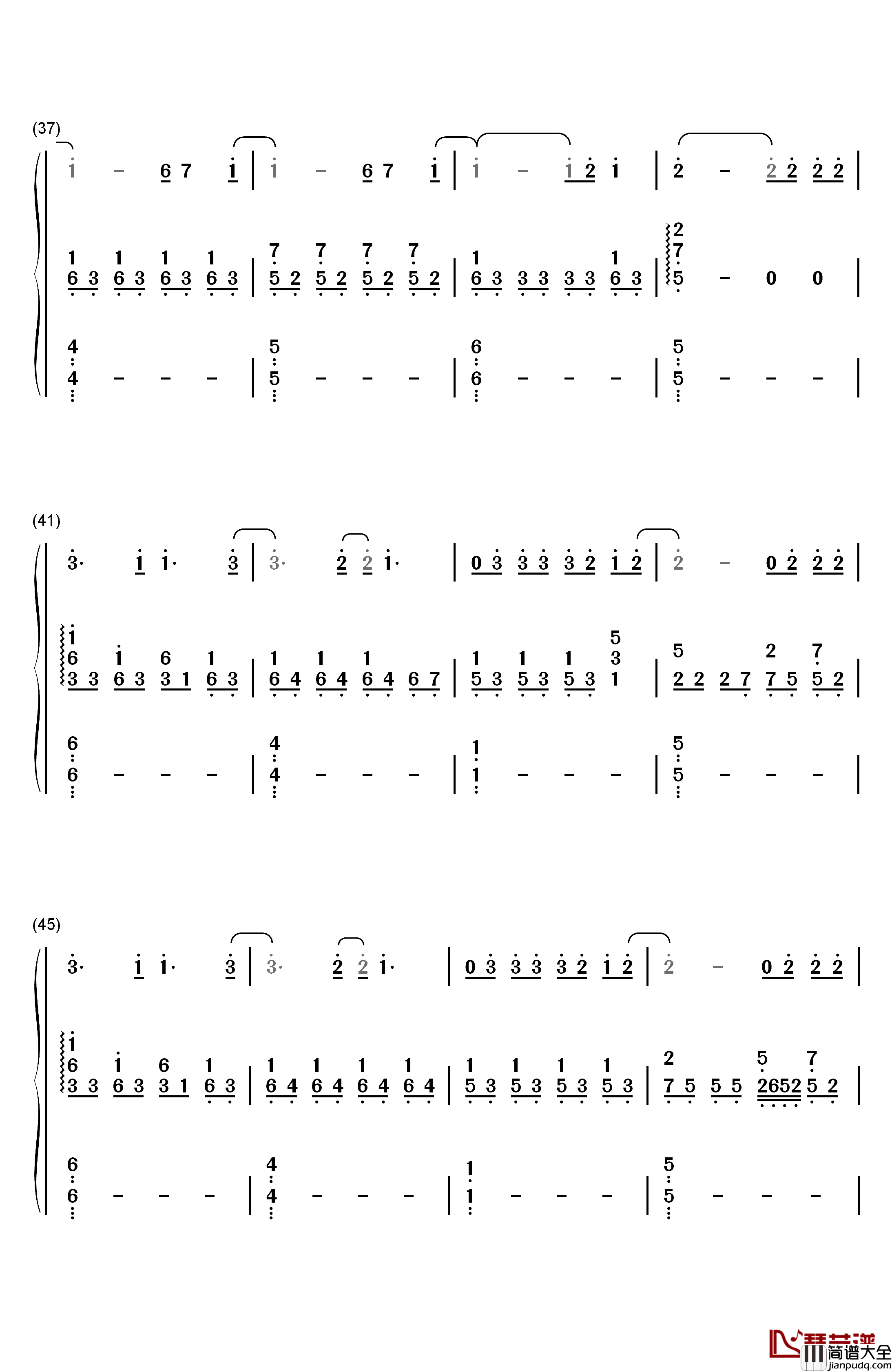 烟火里的尘埃钢琴简谱_数字双手_郁欢