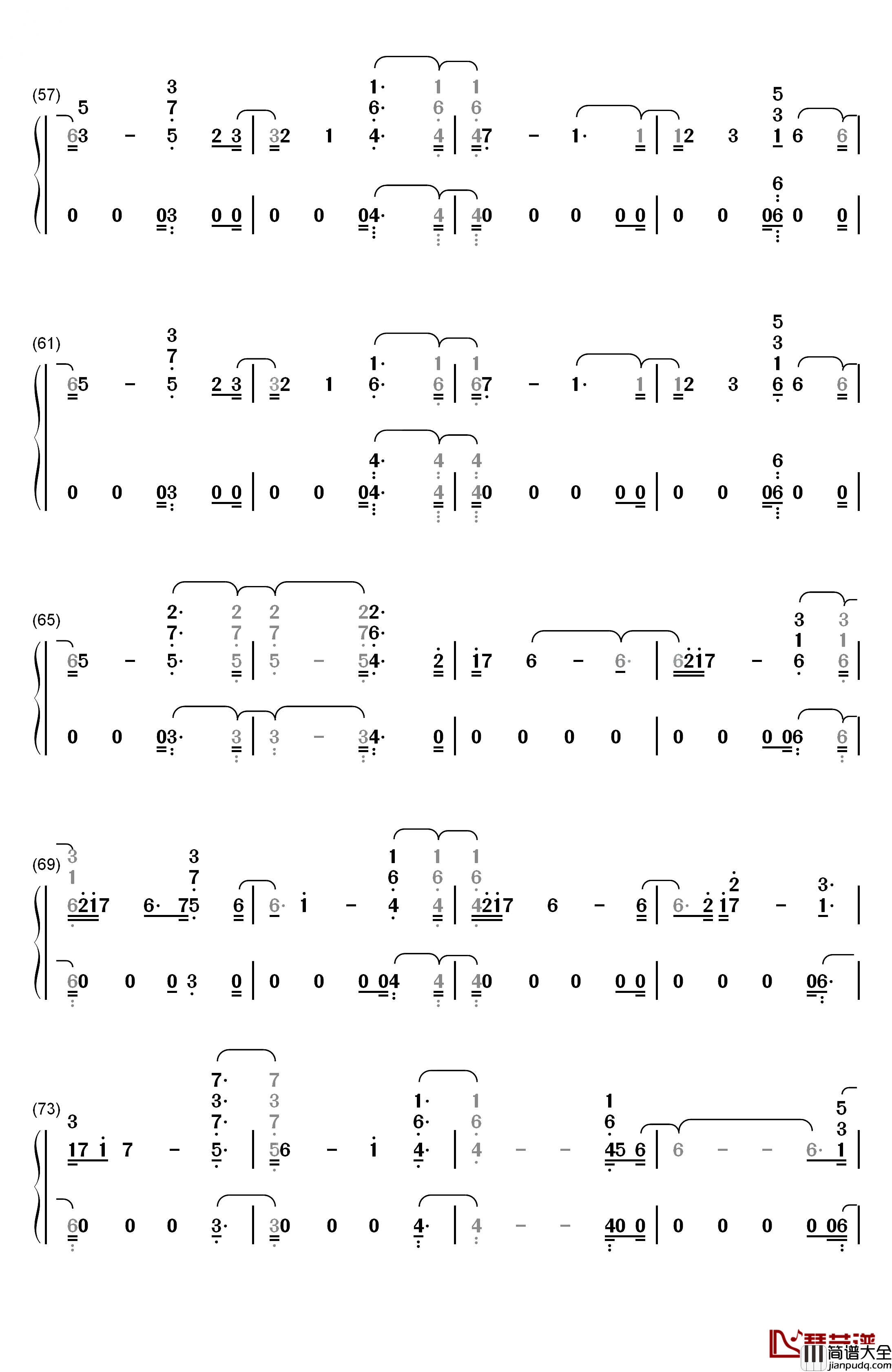 Lovely钢琴简谱_数字双手_Billie_Eilish_Khalid