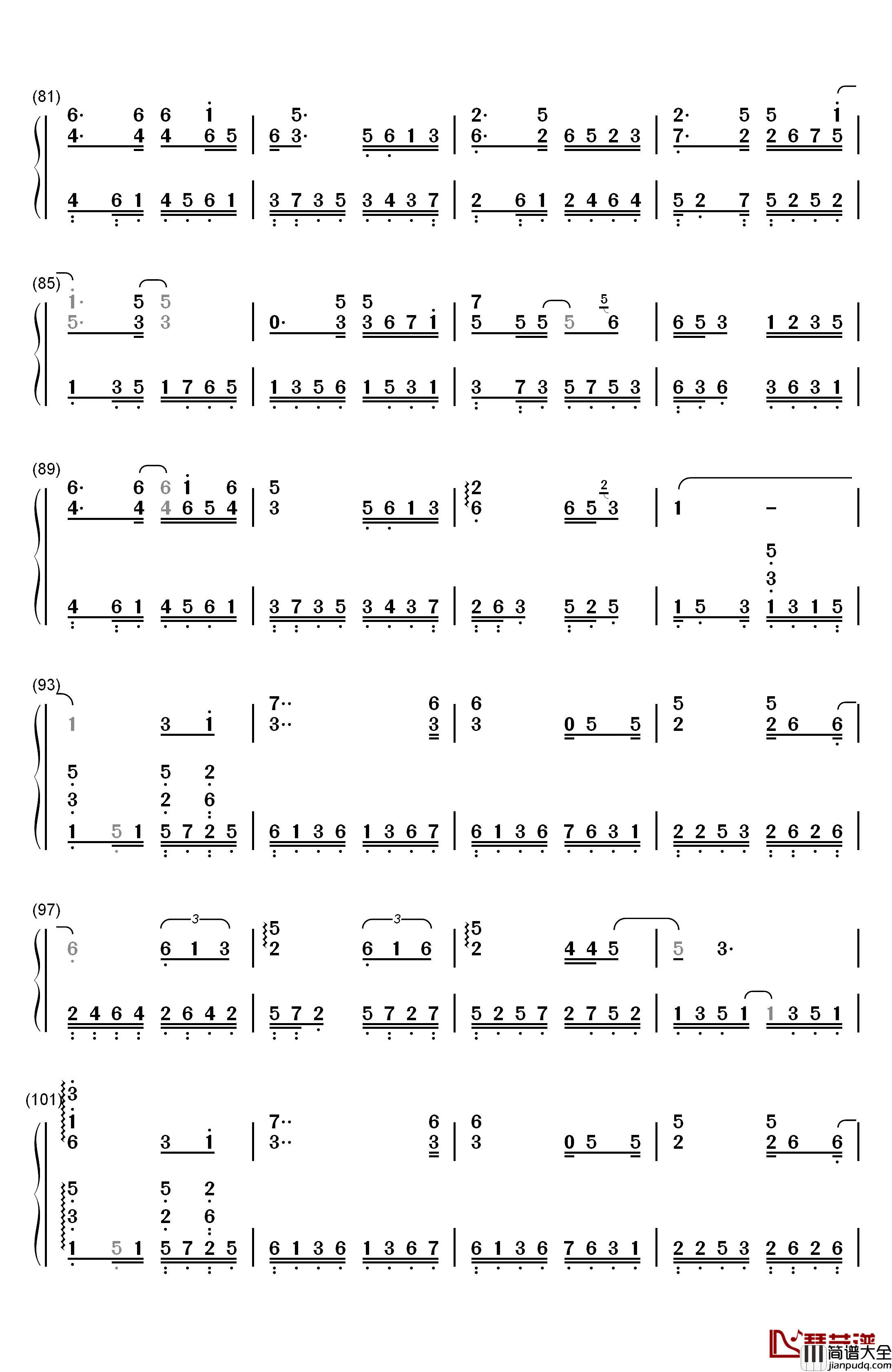 还剩下什么钢琴简谱_数字双手_羽泉_苏慧伦