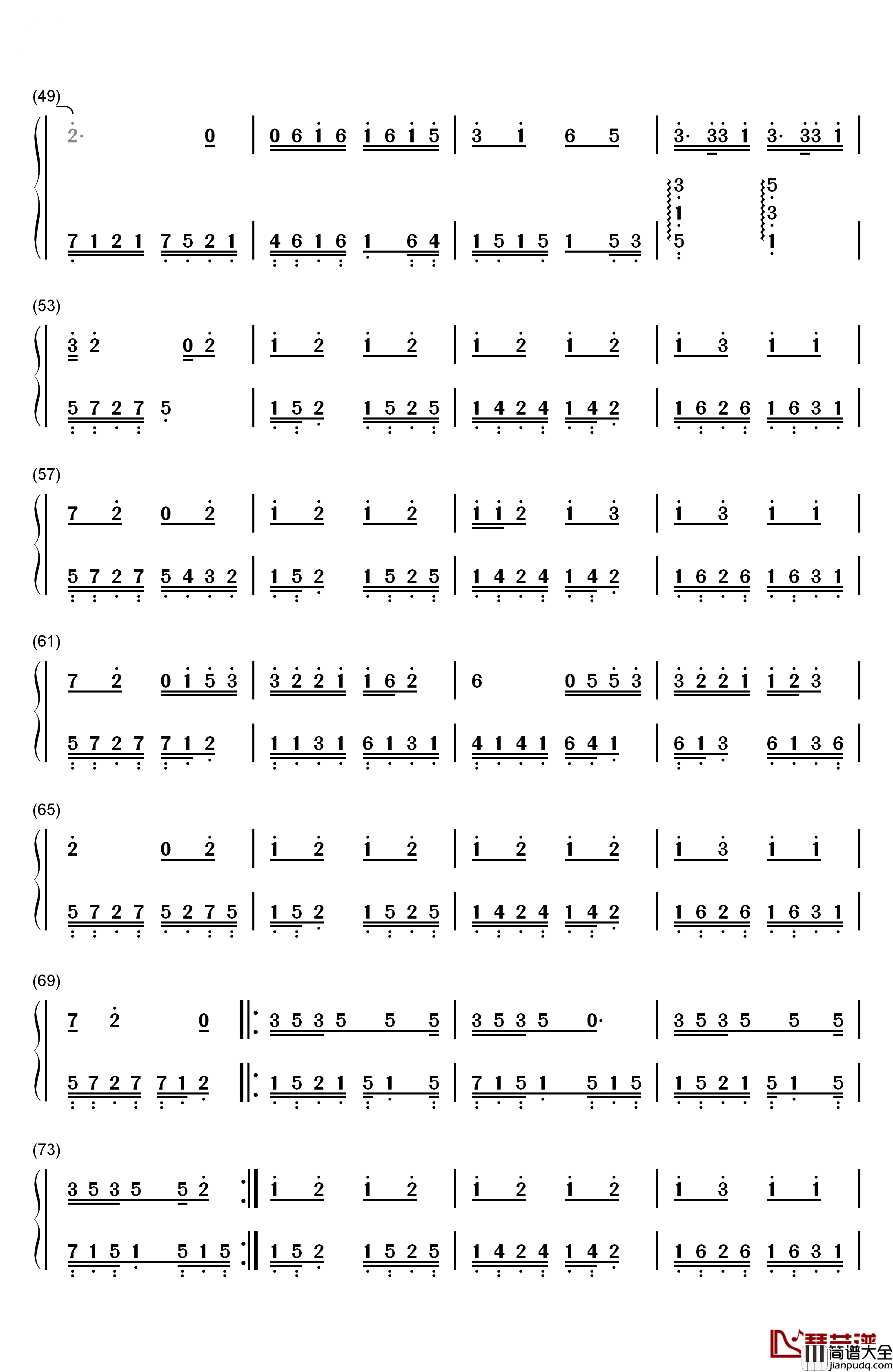 Can't_Stop_Love钢琴简谱_数字双手_Darin