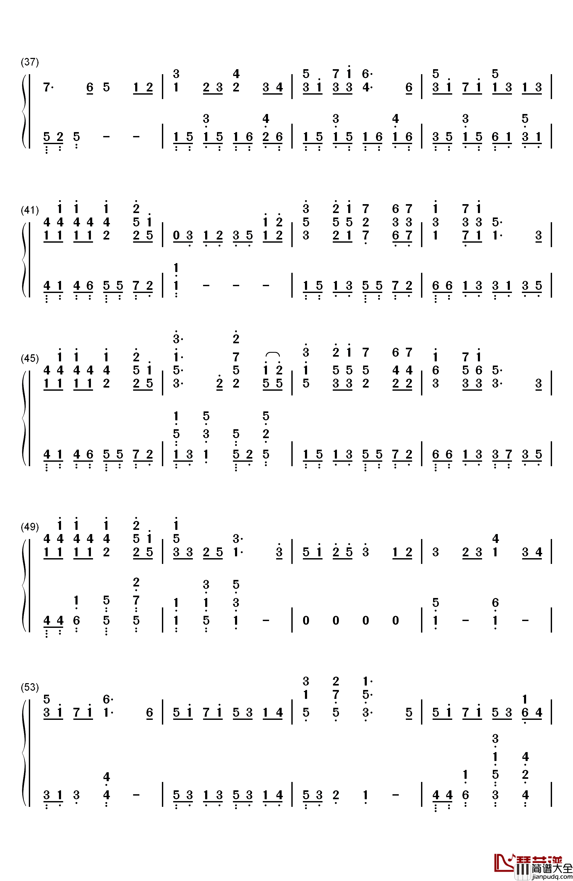 泡沫美人鱼钢琴简谱_数字双手_尹夏沫_徐熙媛
