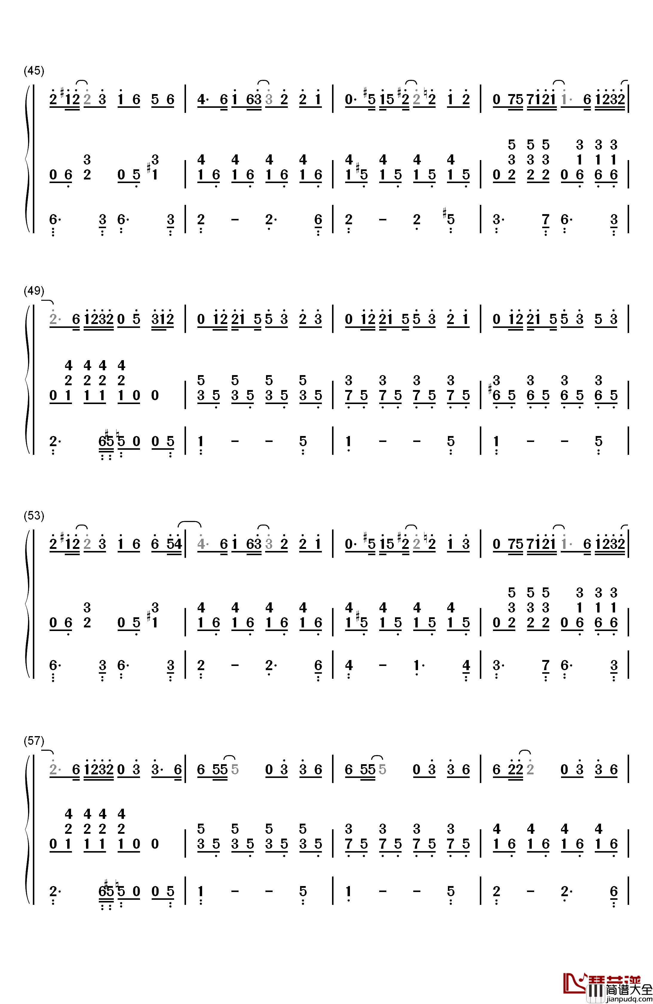 我怀念的钢琴简谱_数字双手_孙燕姿