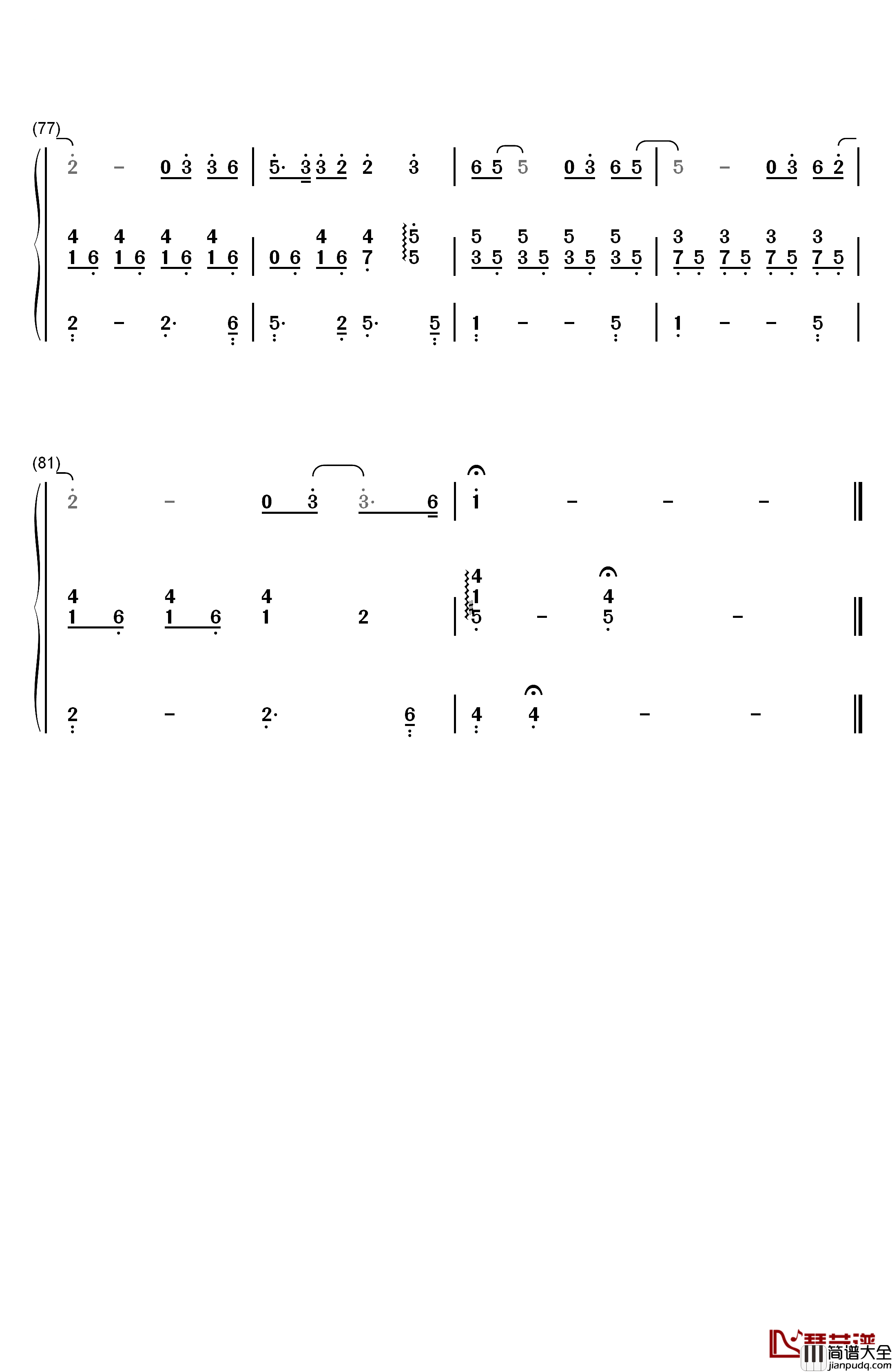 我怀念的钢琴简谱_数字双手_孙燕姿