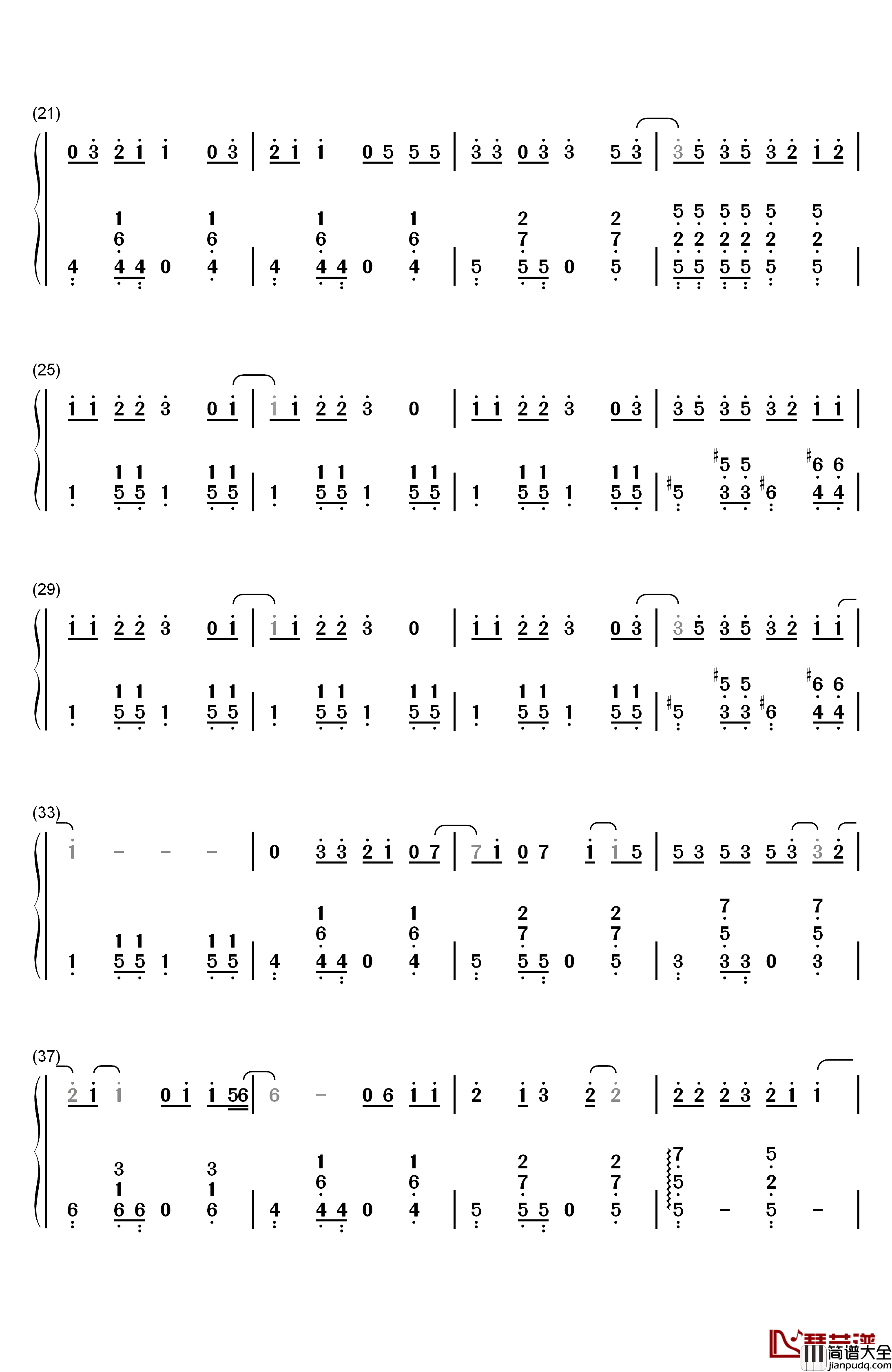 创造101钢琴简谱_数字双手_创造101女孩